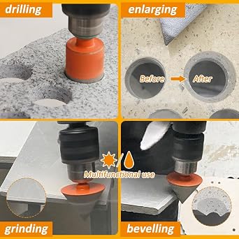 Diamond Core Drill Bit Kit BGTEC Diamond Hole Saw Tile Cutter,Triangle Shank 10pcs 6/8/10/20/25/28/32/45/50/65mm Drill Bits+1pc 3/8 Hex Shank Chamfer Bit