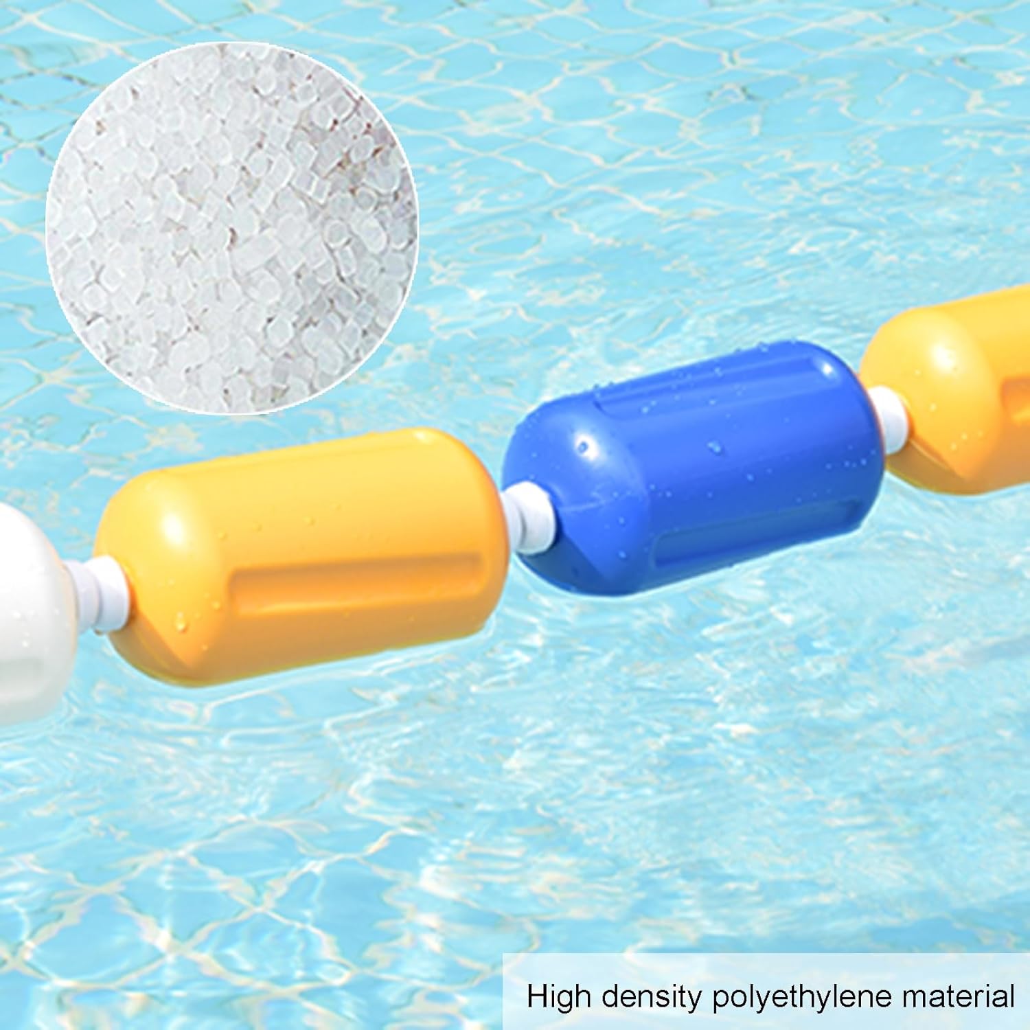 Swimming Pool Safety Rope Float, Divider Swimming Pool Rope Bridge, Safety Pool Divider Rope Float Lines for Shallow/Deep End Competition Party, Anti-Rupture,Yellow6cm-50m