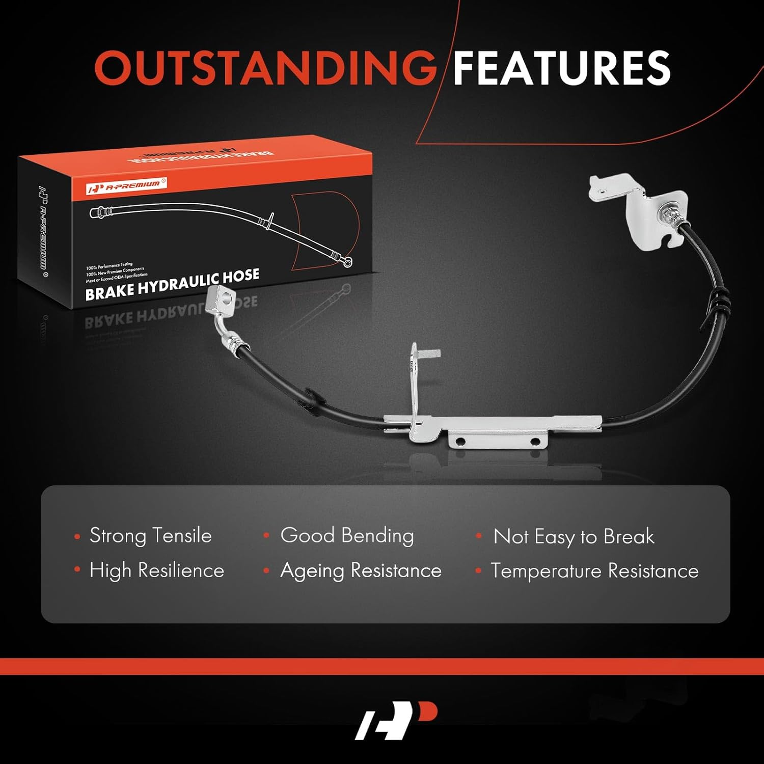 A-Premium Rear Driver Side Brake Hydraulic Hose Compatible with Jeep Models - JK Series Wrangler 2018-2023