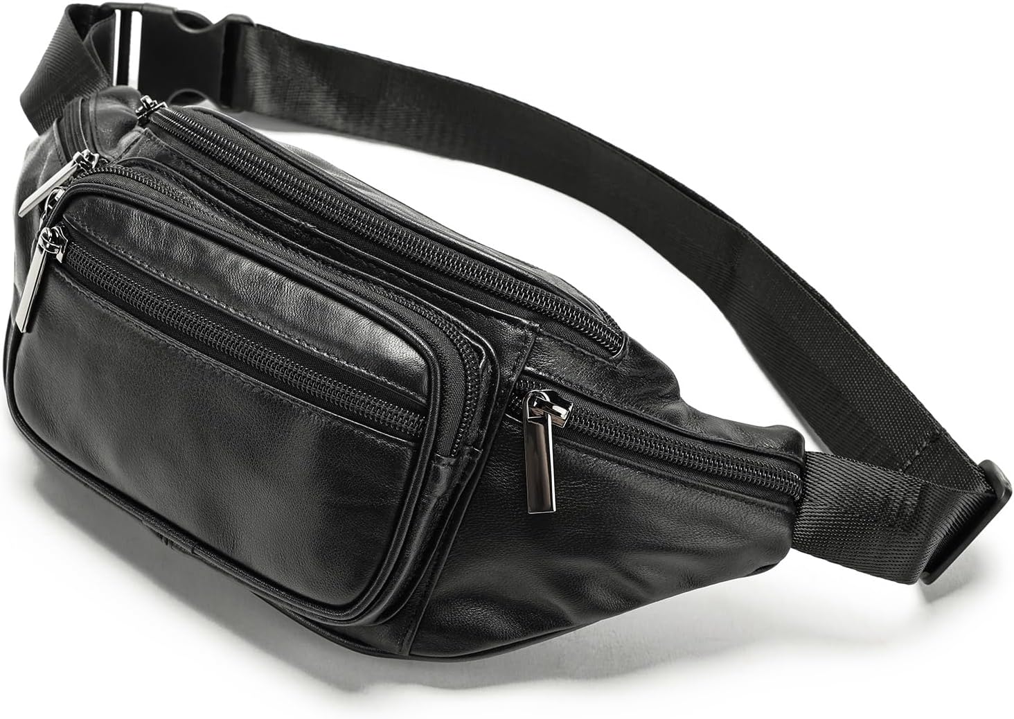 Crazy Horse Leather Mens Fanny Pack for Women Belt Bag Purse Running Waist Pack for Phone Bum Hip Bags Shoulder Crossbody Bags