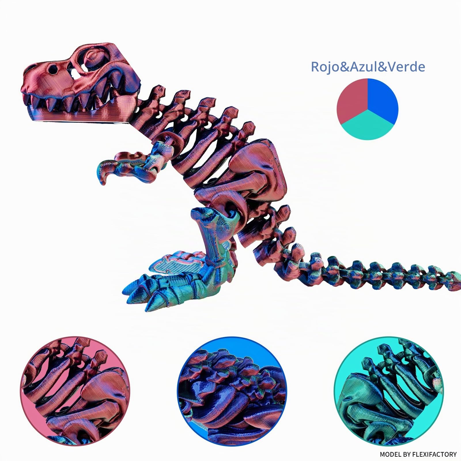 Chitu Systems Conjure Silk PLA Filamento de impresora 3D, filamento de tricolor de 1.75 mm, filamento de impresión 3D Rojo Azul Verde, seda de 2.2 libras (A-Silk PLA-Rojo+Azul+Verde 1kg)
