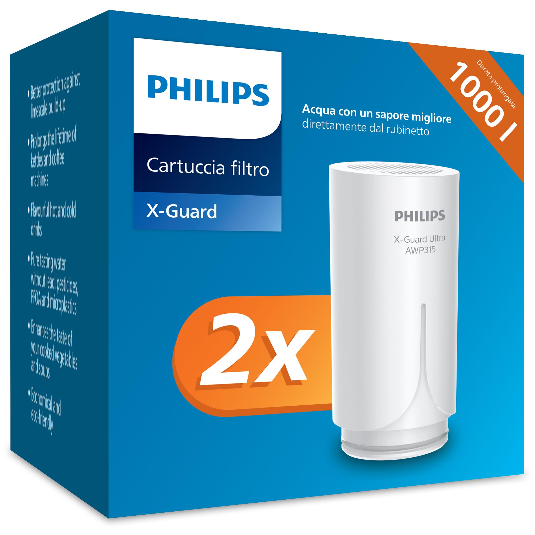 Philips Water Ontap Cartuccia filtrante AWP305P2/10, ULTRAFILTRAZIONE, capacità di filtrazione 1000 L
