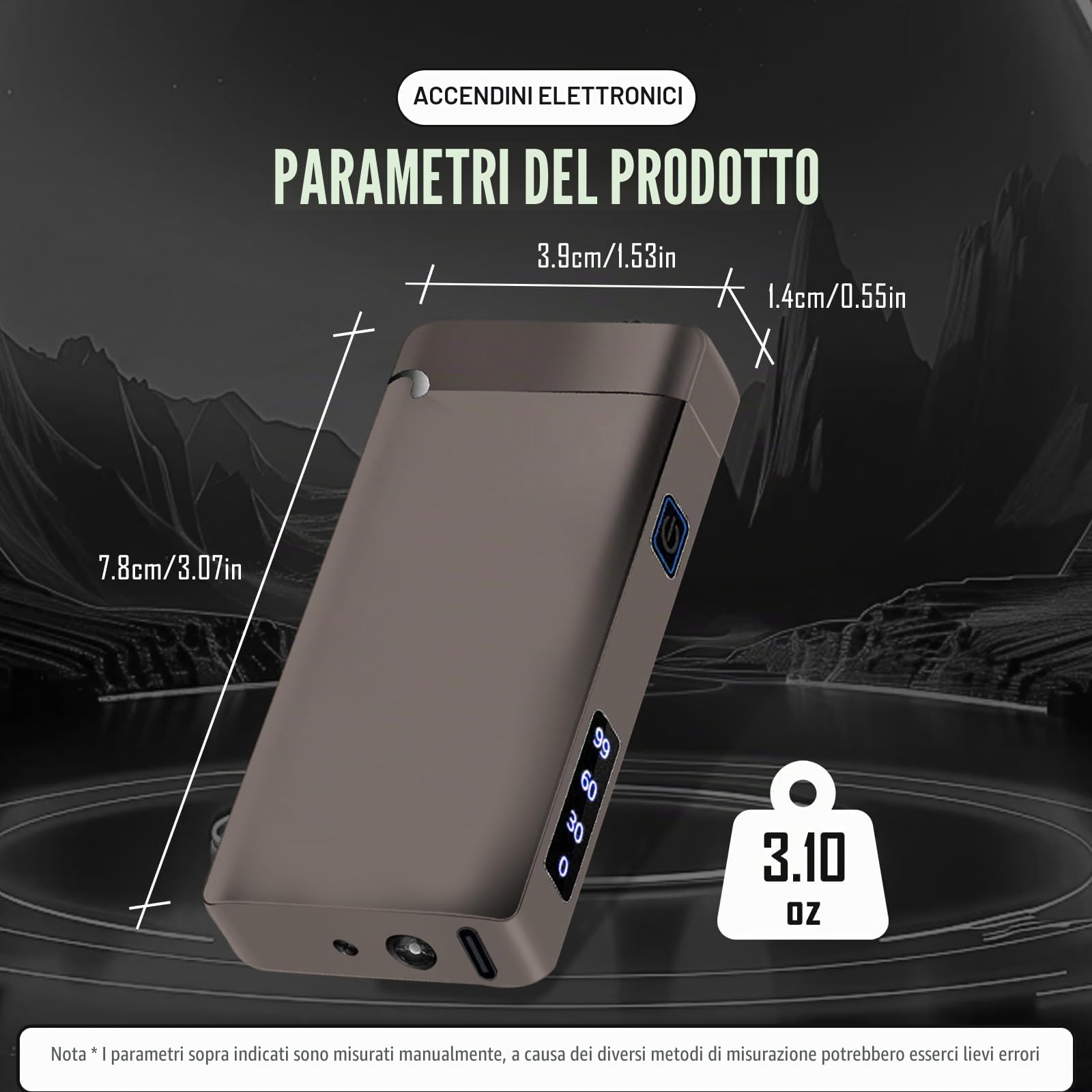 SKRFIRE Accendino elettrico antivento ricaricabile – Plasma Arc Design, ricarica USB, indicatore digitale della batteria, indispensabile per sopravvivenza, escursionismo e barbecue (nero lucido)