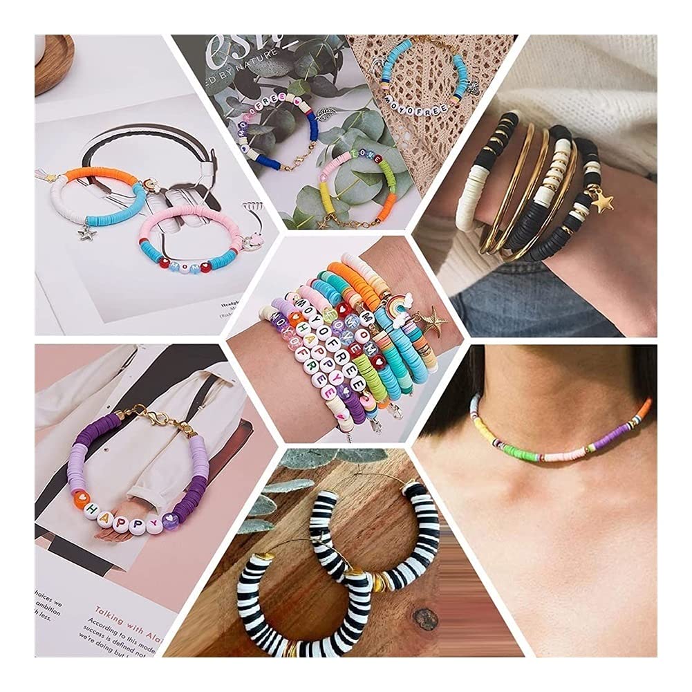 3200 Perline Di Argilla Polimerica 6mm – Colore Caffè Chiaro, Piatte Rotonde, 10 Fili, Per Creare Bracciali E Gioielli Fai Da Te - 2
