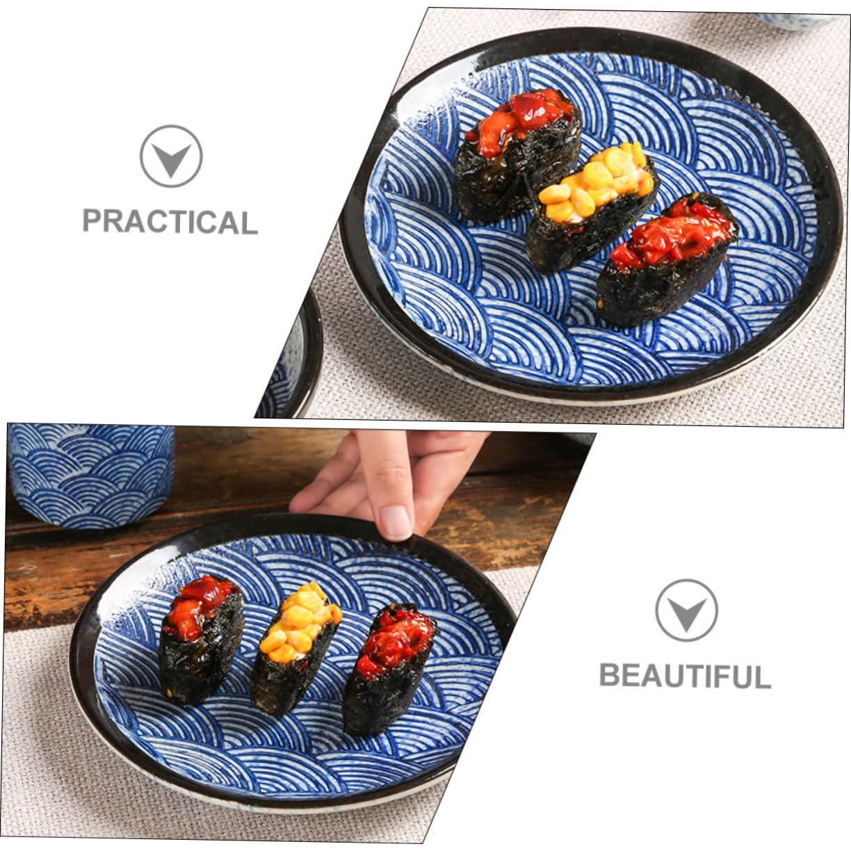 Service de Vaisselle en Céramique Japonaise, 1 Set 4 Pièces