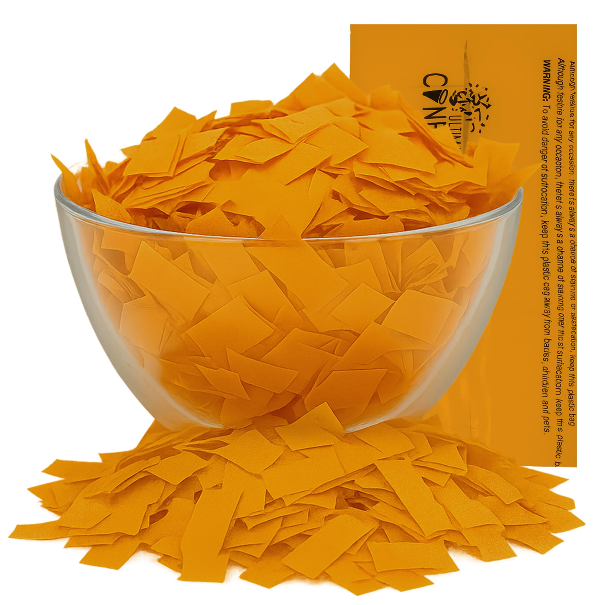 Ultimate Confetti - Rectangular Orange Tissue Paper Confetti - 1 lb