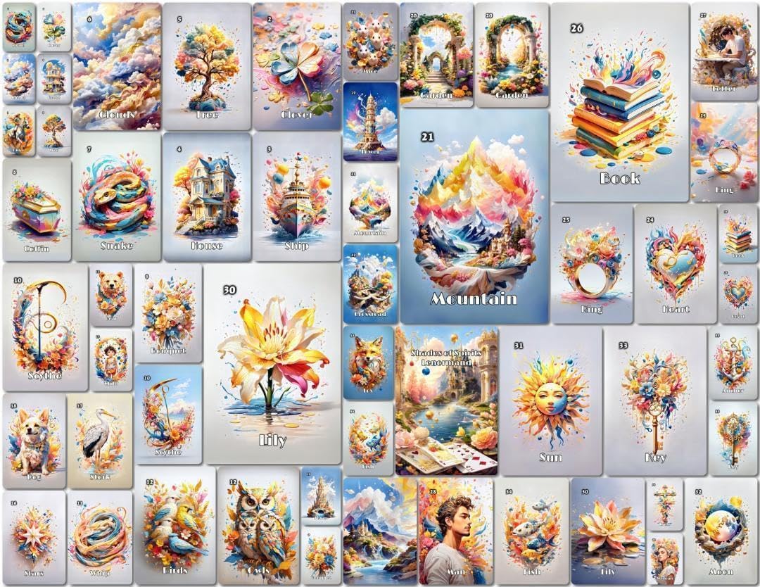 正規品ルノルマンカードメルヘンで可愛いパステル色53枚生命の色合い