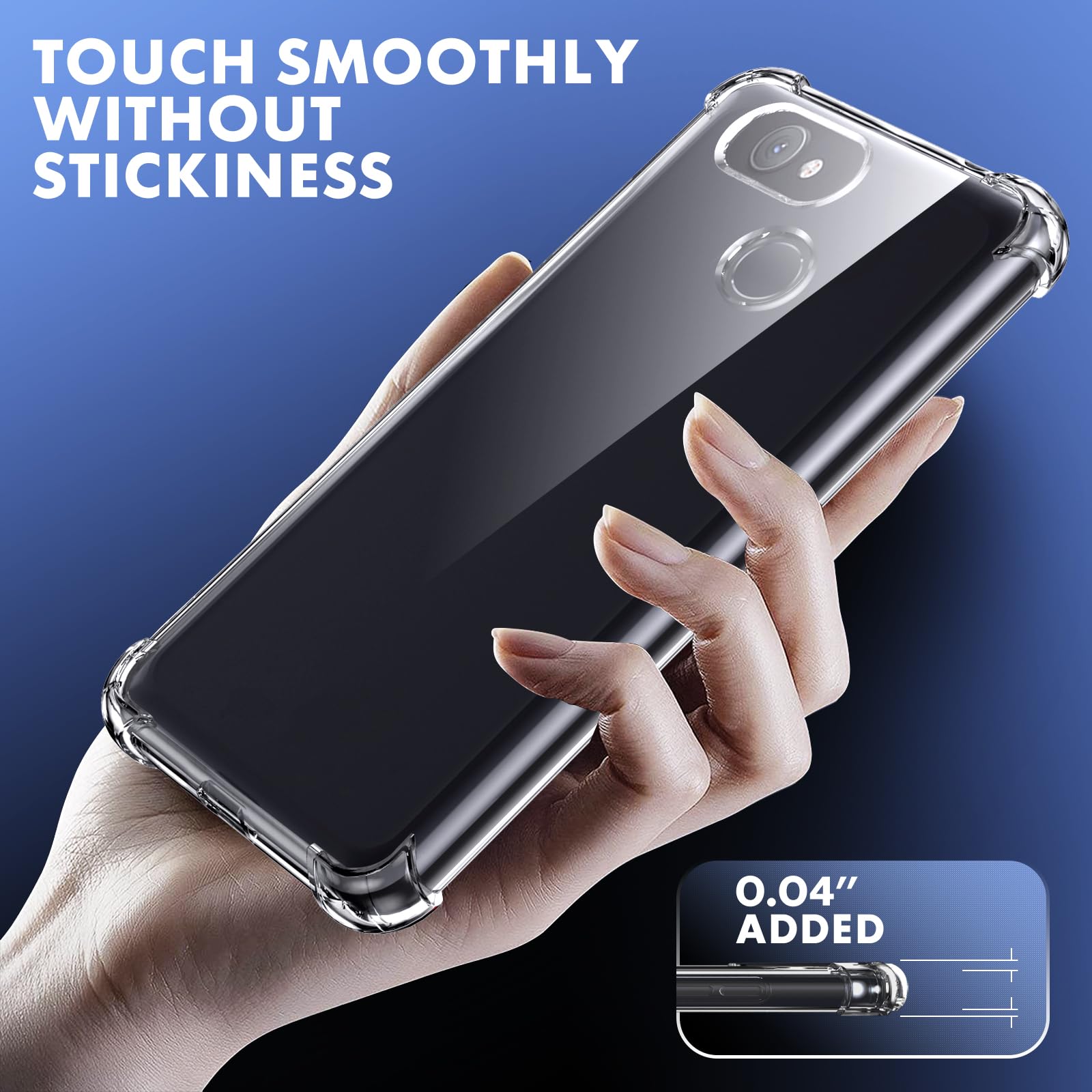 Case for Google Pixel 3A XL Phone case, with 1 Piece Screen Protector, TPU Bumper Shockproof Silicone Fullbody Protective Case Cover for Google Pixel 3A XL, Transparent