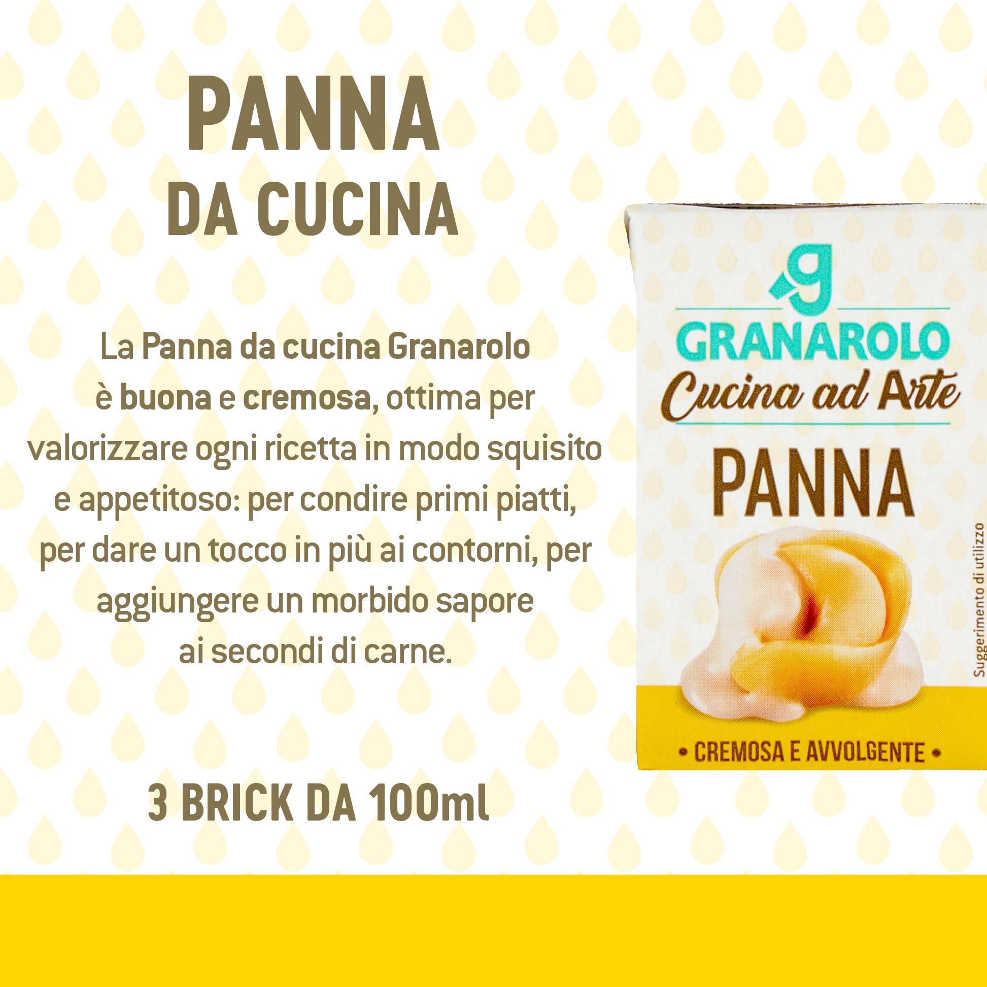 Granarolo, Panna da Cucina UHT, Cucina ad Arte, Buona e Cremosa, Ottima per Velocizzare Ogni Ricetta in Modo Gustoso, 100% Made in Italy, 24 Brik da 100 ml
