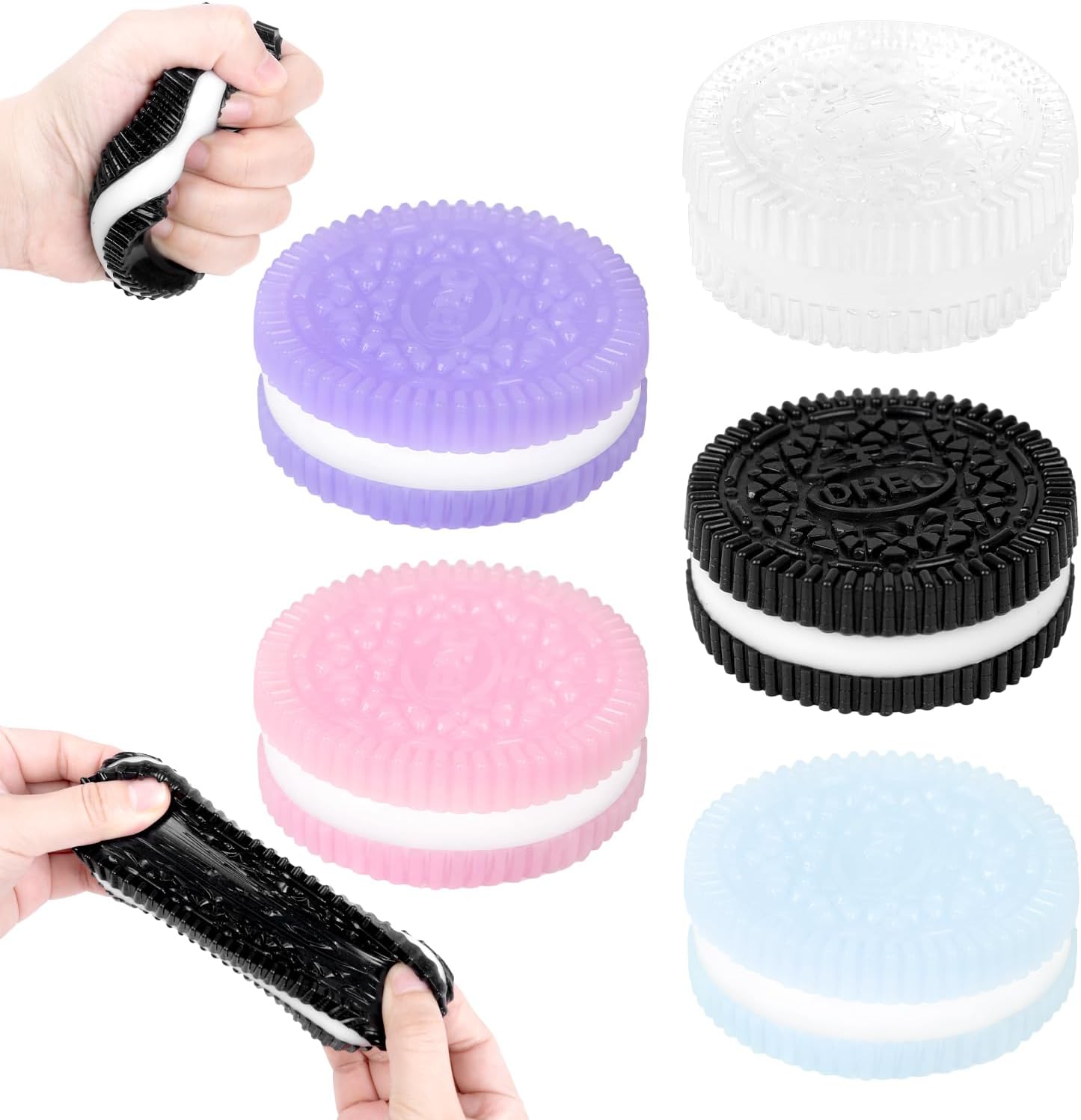 SULOLI Taba Squishy,5PCS Squishy Stress Toys Stress Relief Toys Fufu Squishy Pinching Biscuit Simulation Toy