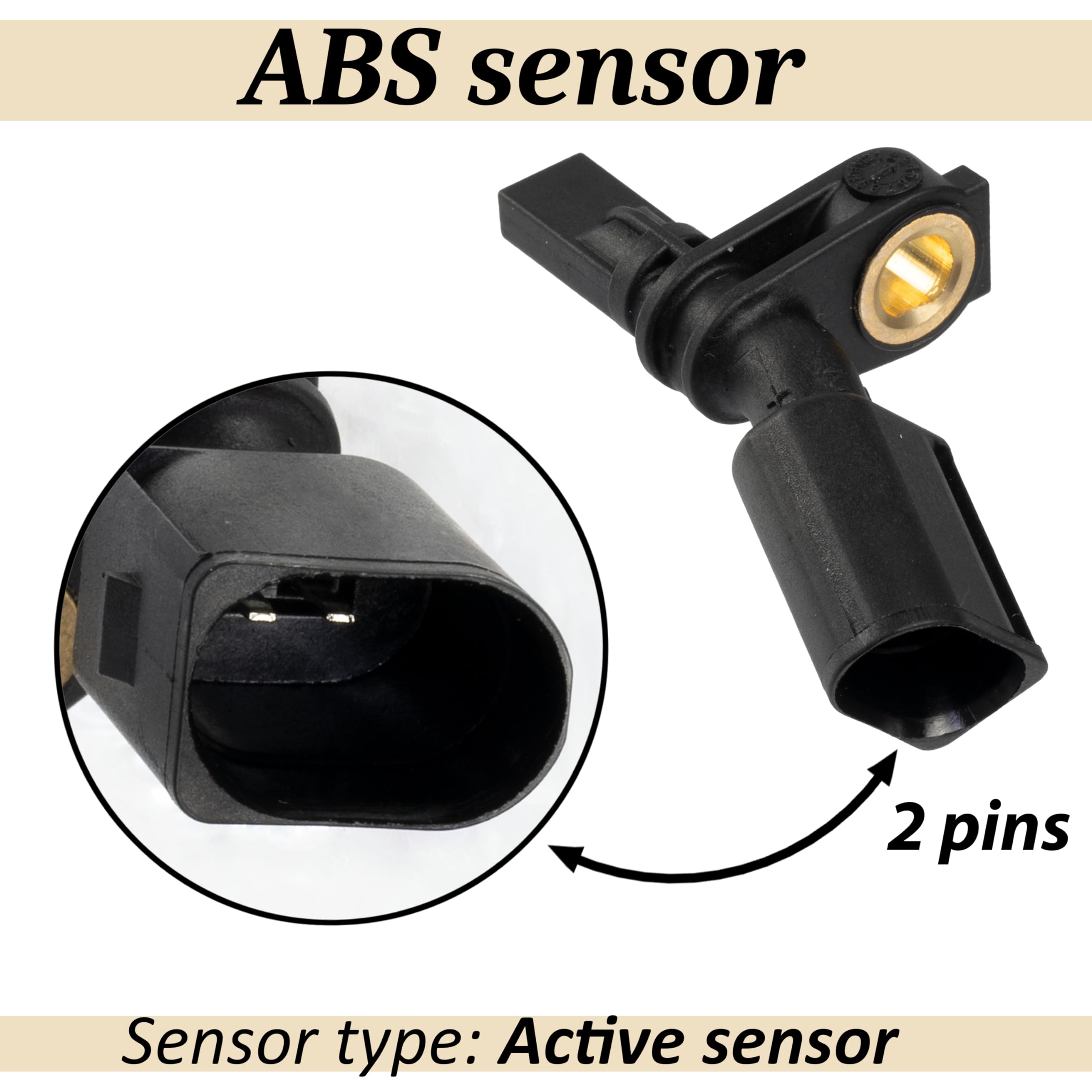 AERZETIX - C72336 - Capteur ABS - nombre de pins 2 - compatible avec numéros OE 6Q0927803A, 6Q0927803B, WHT003861
