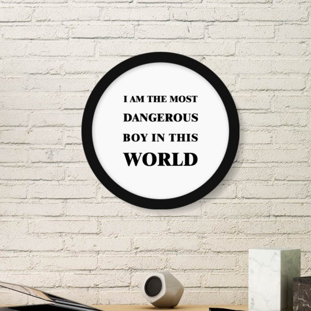 Cadre photo Peinture Boy noir en bois rond DIYthinker petit format pour décoration murale