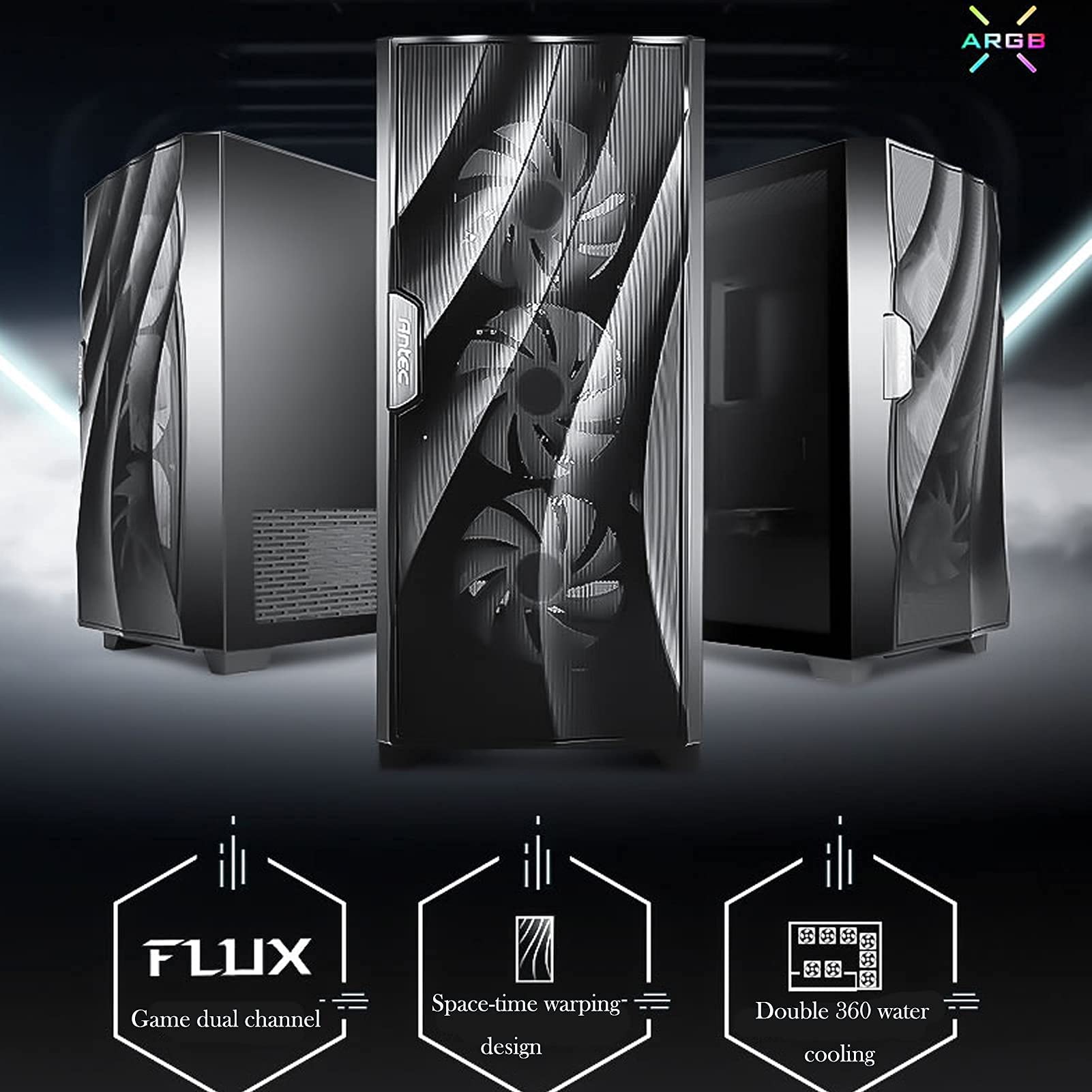 Przypadek Do Gry Komputerowej, ATX, M-ATX, Case Gry ITX, Podwójne Przewody Powietrzne, Wsparcie Dual 360 Chłodzenie Wody, Pięć Fanów USB3.0 / USB 2.0