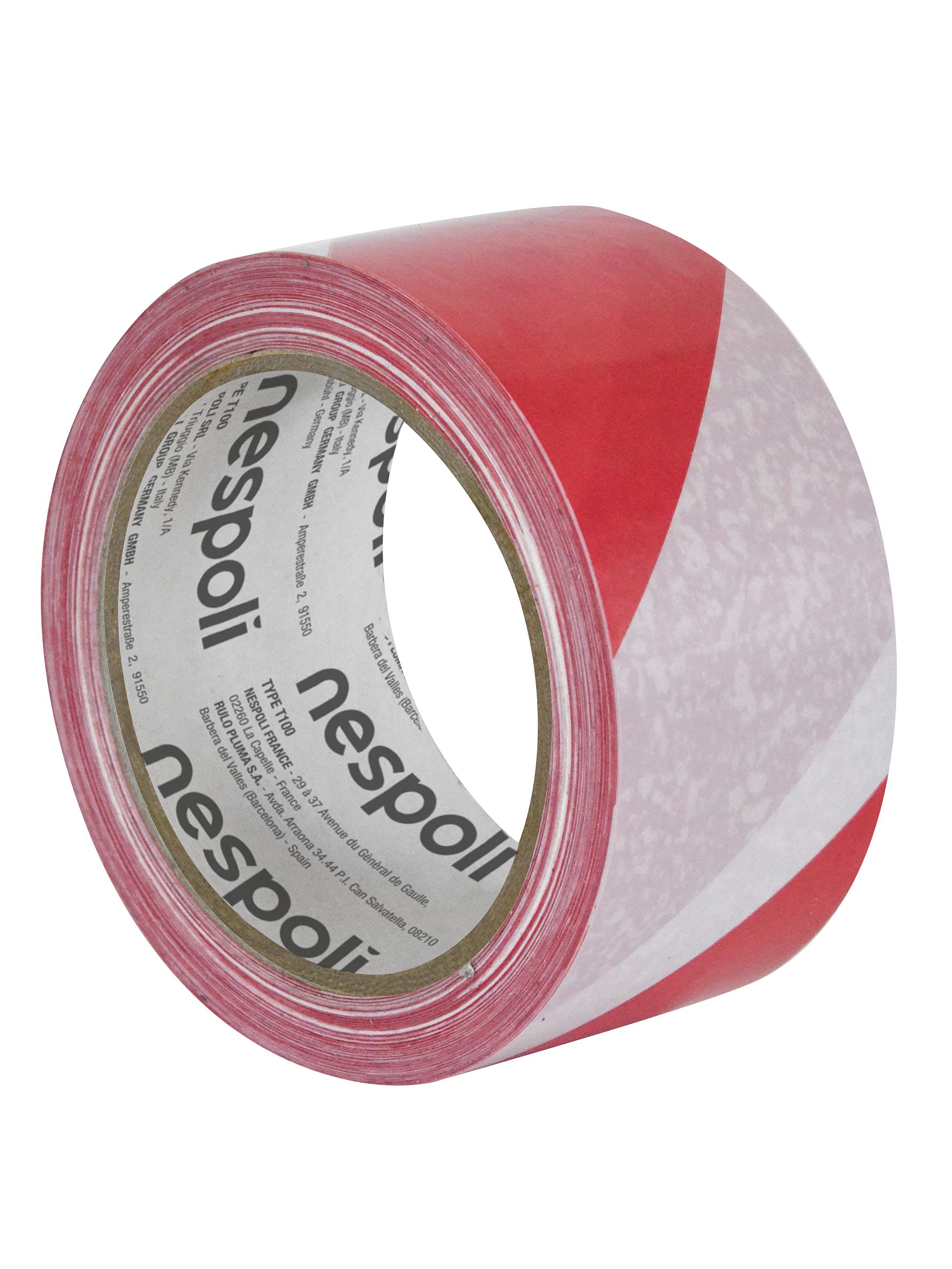 Nespoli N9930194789 Signage Ribbon, White/Red, 50 mm x 33 m, 50mm x 33m