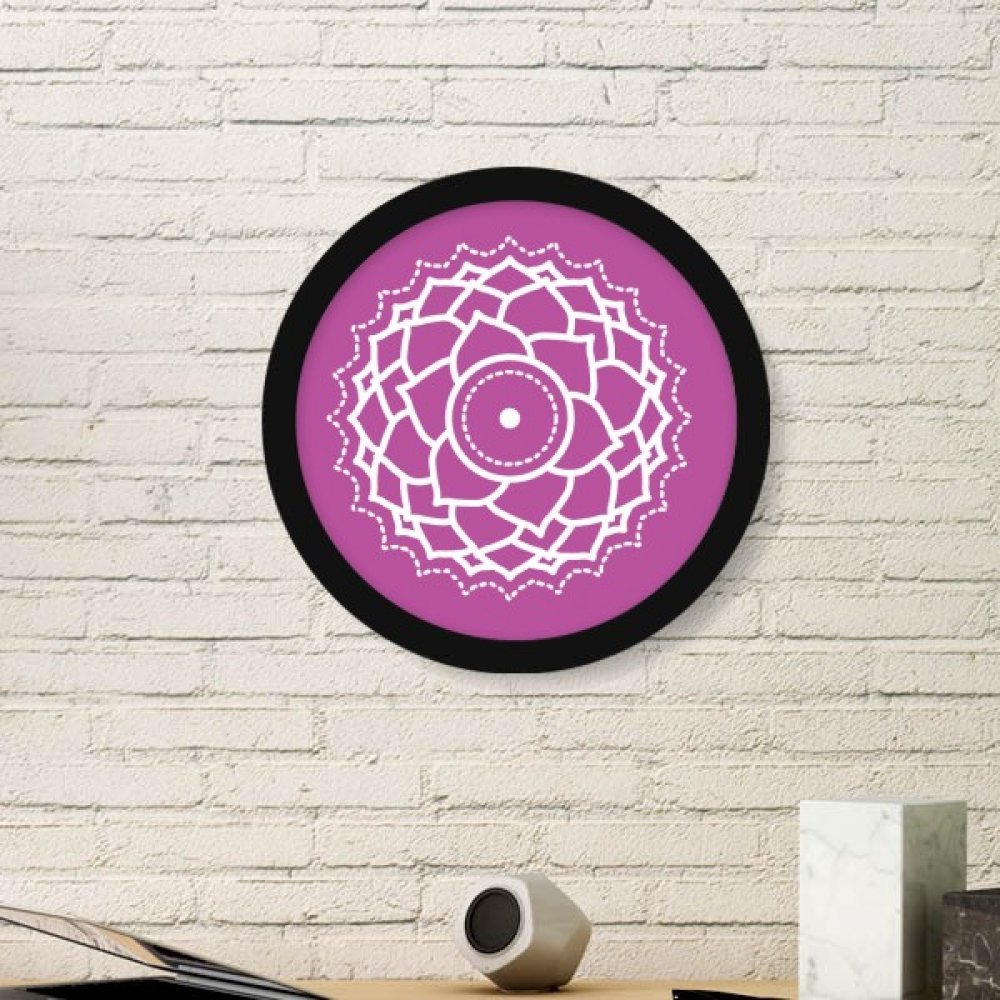 Cadre Photo Rond Noir pour Mur Vide Solution Décorative Motif Fleur