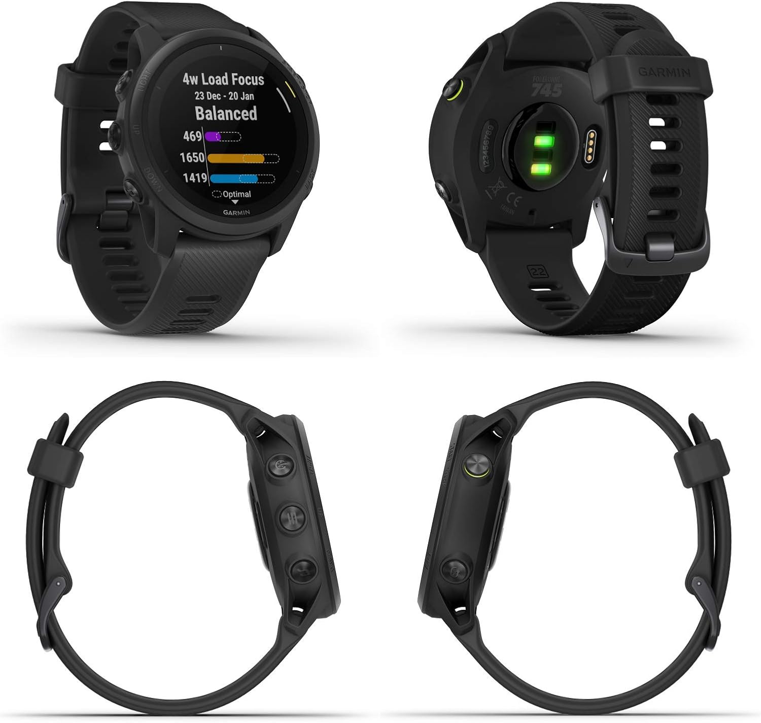 Flаѕh Dеаlѕ - 70% оƒƒ Garmin Forerunner 745 GPS Running and Triathlon Smartwatch Black with Wearable4U Black Earbuds with Charging Power Bank Case Bundle