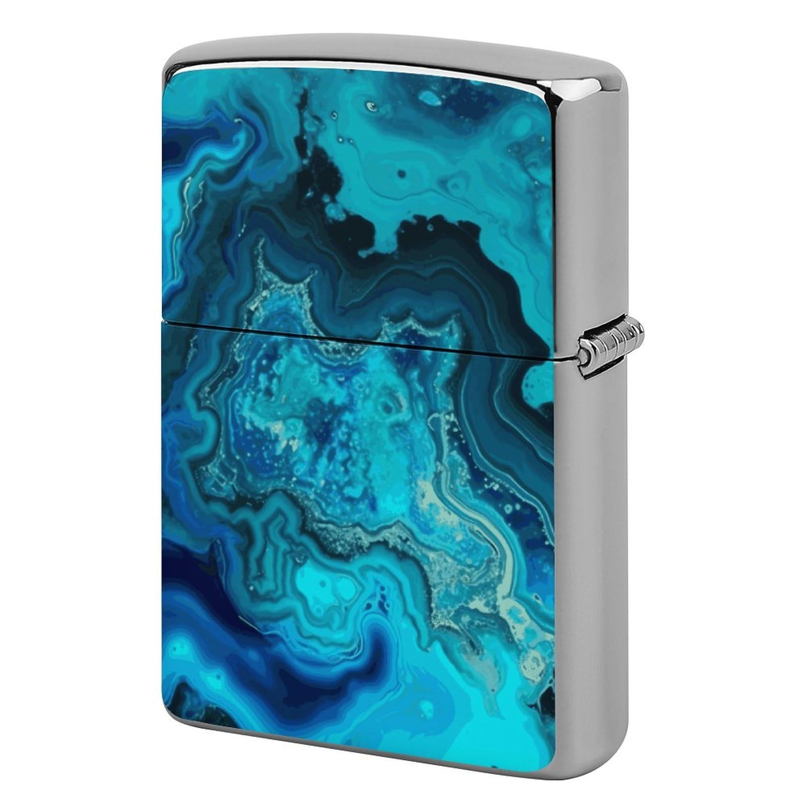 Bright Aqua Blue Turquoise Lighter Case for Men, Personalized Lighter Cover for Valentine's Day Gifts, Flip-Top Lighters Shell for Outdoor, Portable Lighters Protective Sleeve