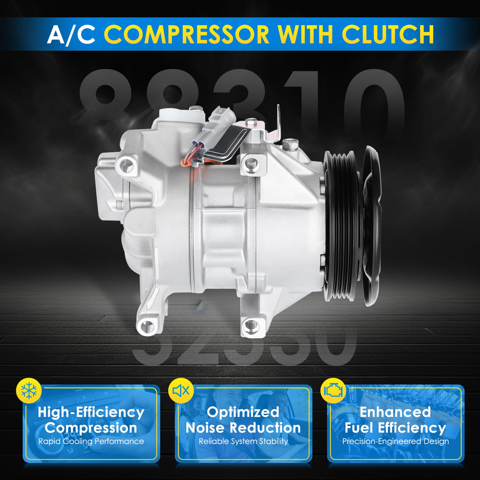 A/C Compressor CO 11034C - Fits 2004-2006 Scion XB, XA 1.5L, New With Warranty