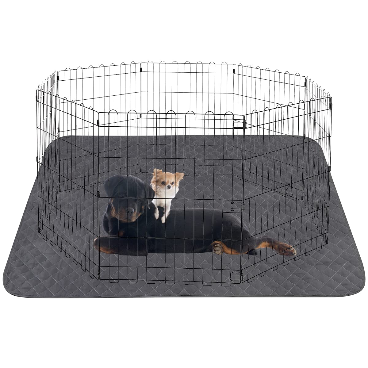 CBBPETNon-Slip Dog Pads 72 x 72, Washable Puppy Pads with Fast Absorbent, Waterproof for Training, Whelping, Housebreaking, for Playpen, Crate, Kennel（Not Include Dog Fence）