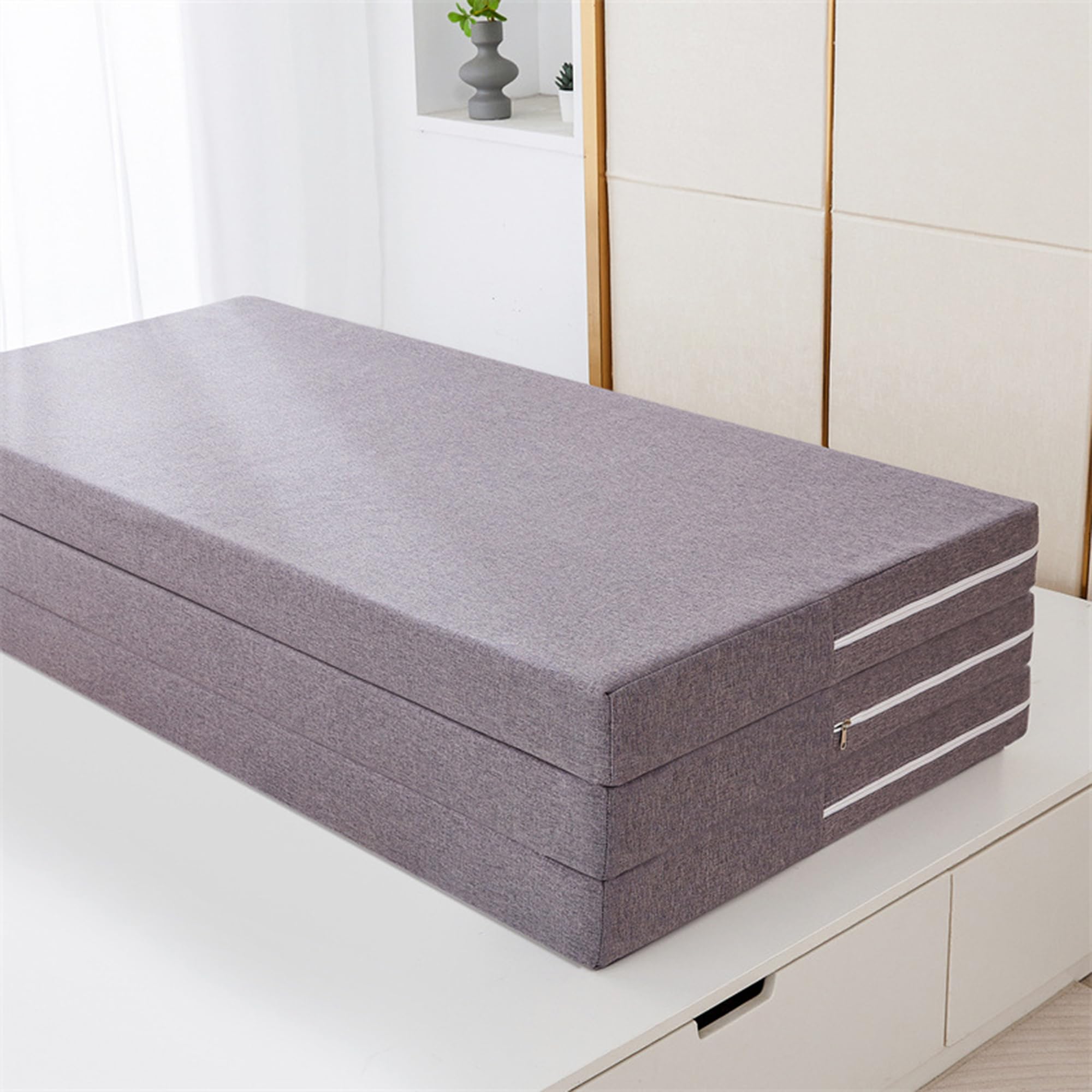 Colchón plegable individual y doble para invitados, lavable, portátil, Sp Solut (190 x 100 x 8,5 cm), mesa y conveniente cama