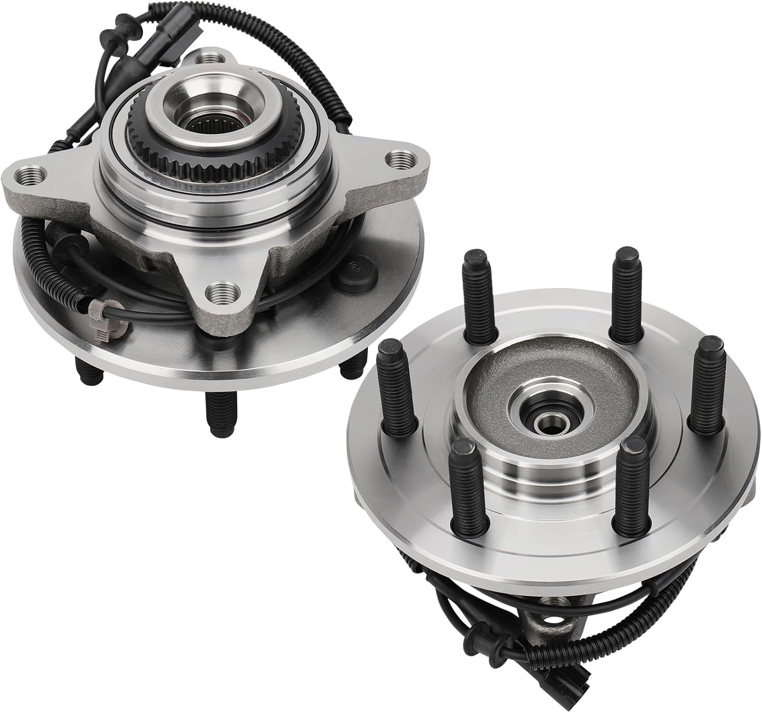 515046 Front 6 Lug Wheel Hub & Bearing Assembly fits for F-150 Heritage 2004-2005, 4x4 4WD, w/ABS(Pair)