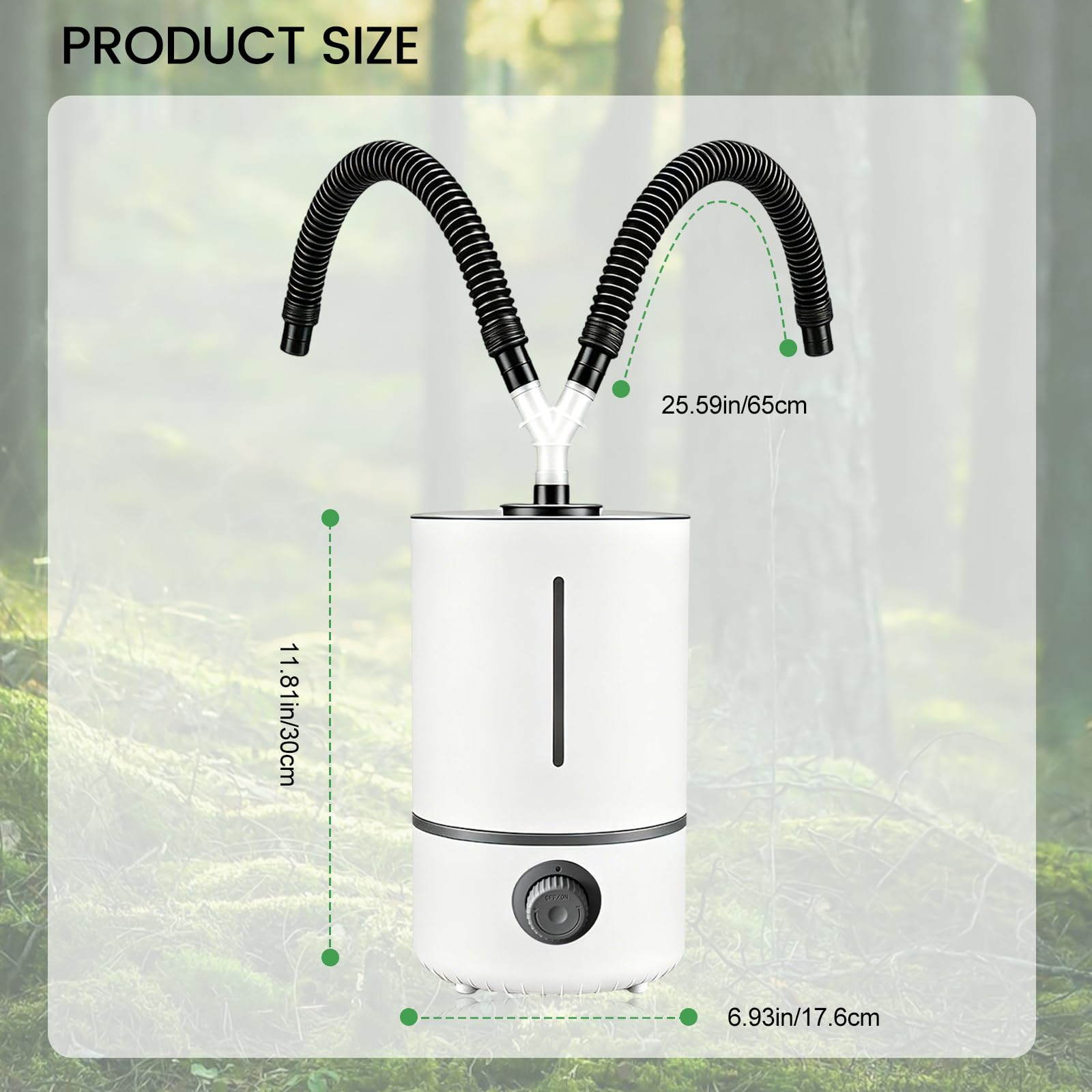 Umidificatore per rettili, 4 l, nebulizzatore per rettili, con 2 tubi estensibili, nebulizzatore per terrario con uscita da 280 ml/h, design silenzioso, protezione da interruzioni di corrente