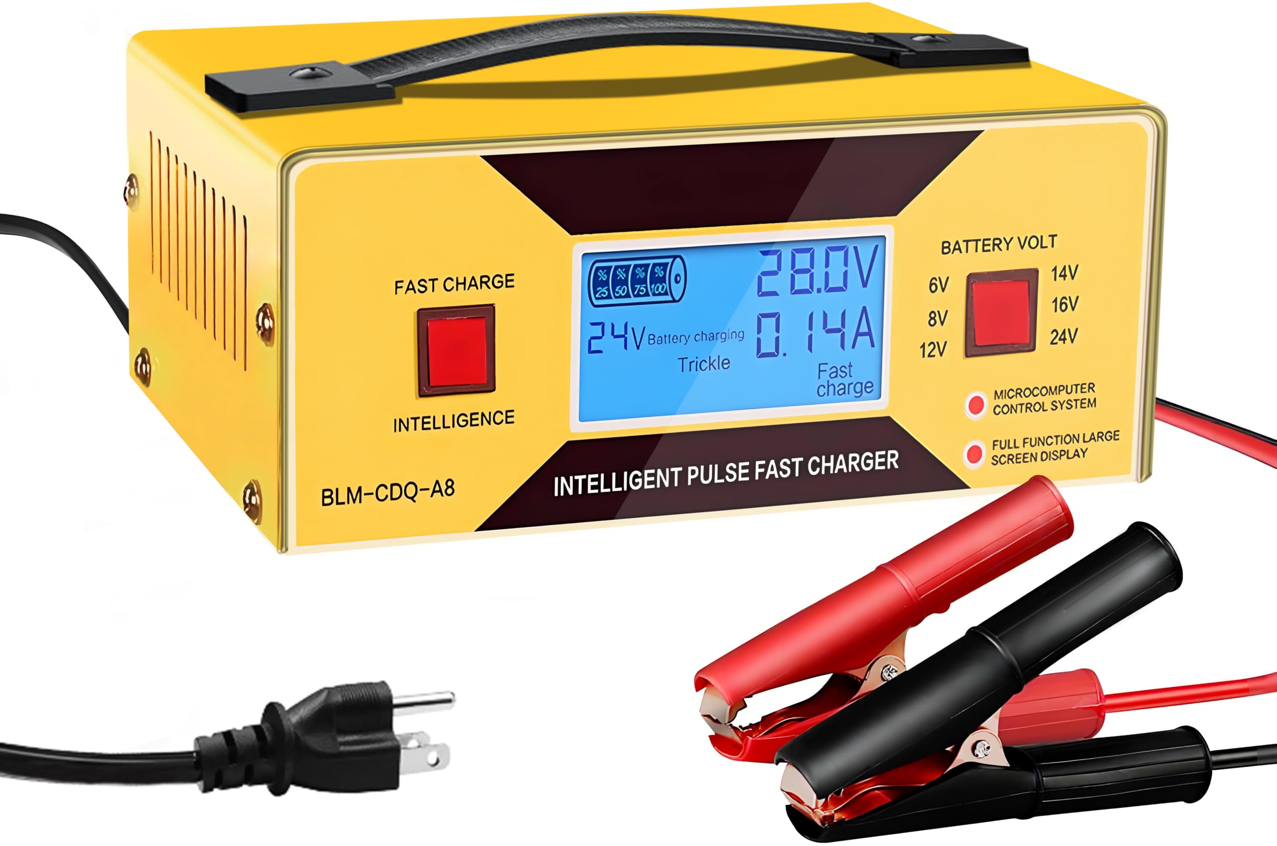 Huiaipaic Multi-Voltage 6V/8V/12V/14V/16V/24V Battery Charger