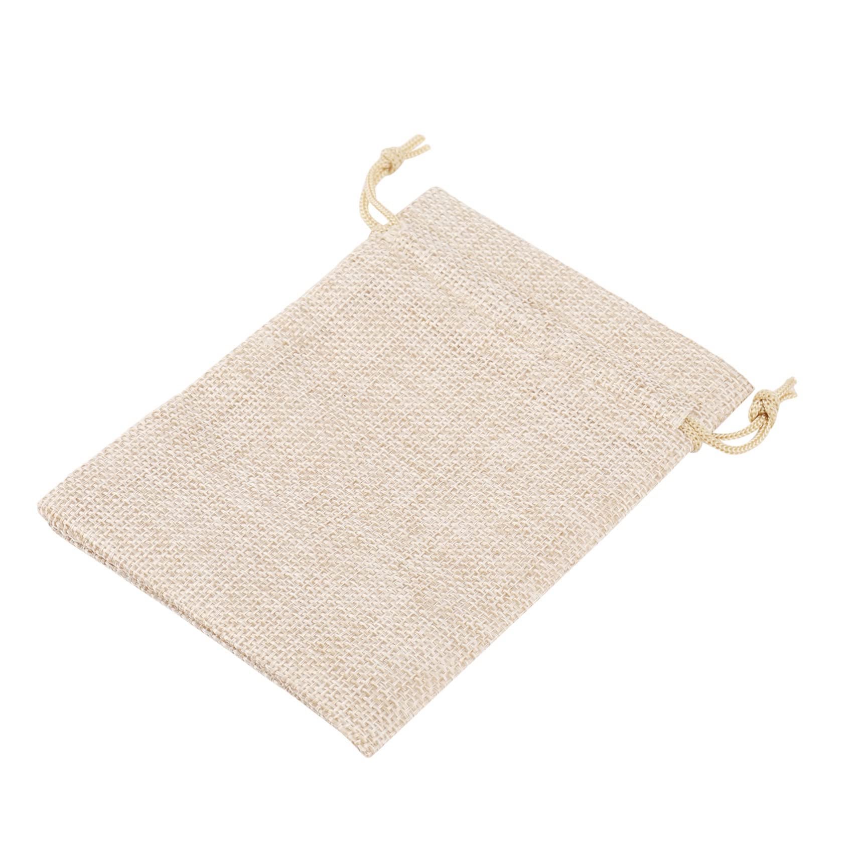Worki lniane ze sznurkiem, 120 sztuk, 13 cm x 10 cm, płótno workowe ze sznurkiem ściągającym, woreczek prezentowy, woreczek na biżuterię, na na ślub i imprezę, DIY, , Boże
