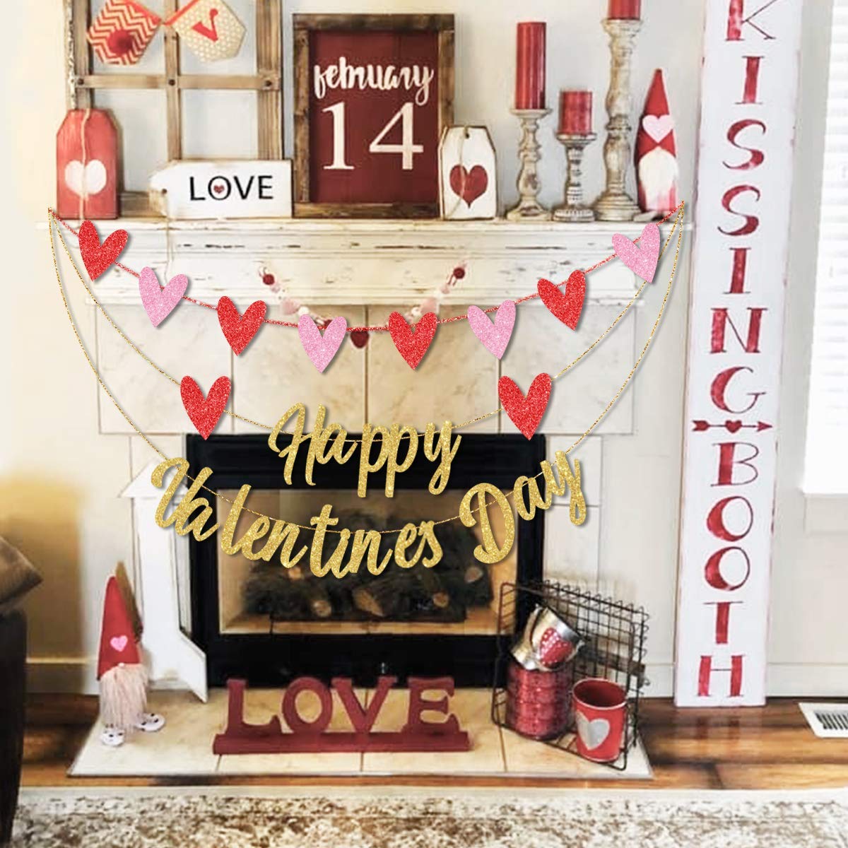 Valentinstag-Banner 1,5 M – Rote Folie, Mit Schnur Zum Aufhängen, Für Dekoration Zu Hause