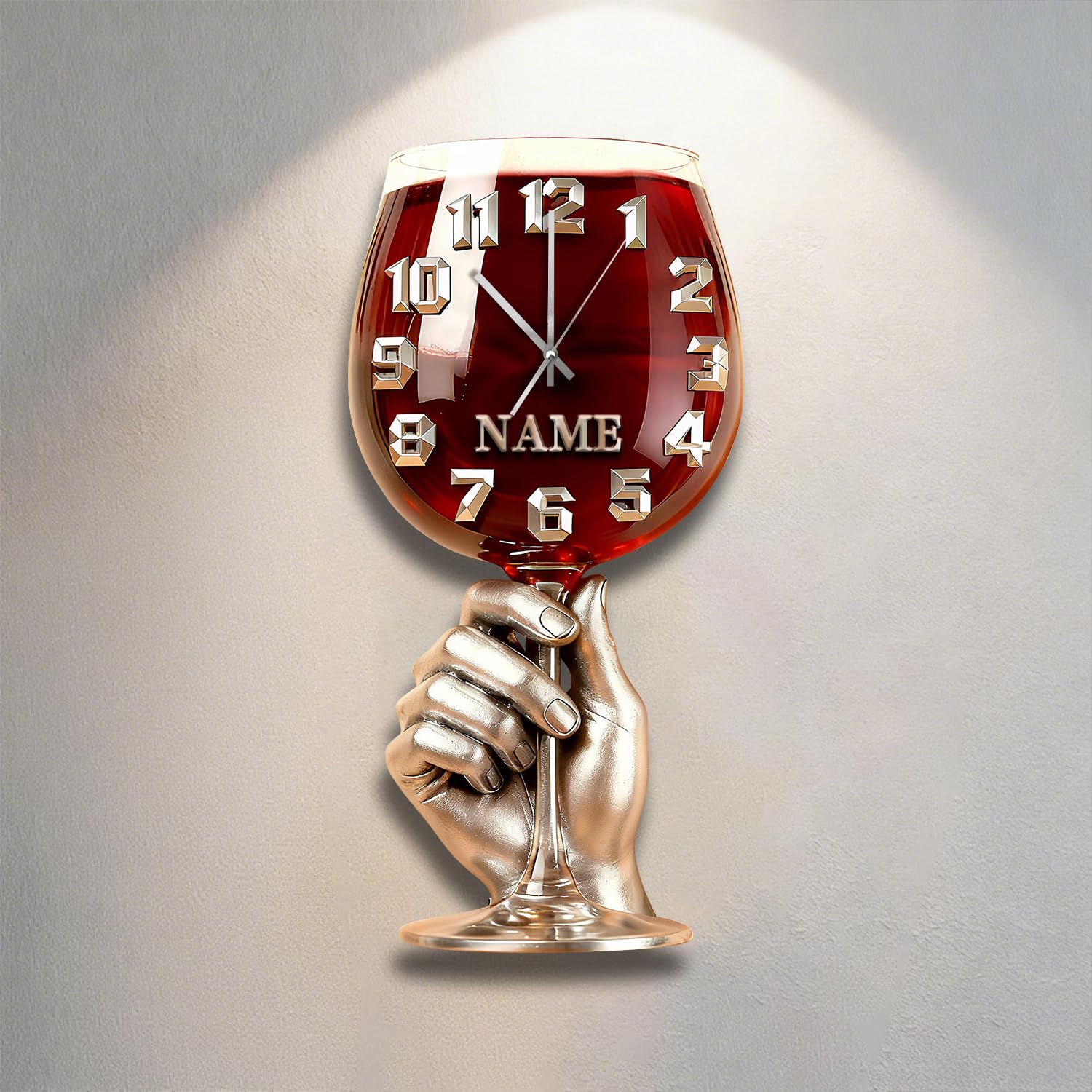 Horloge murale personnalisée vin, cadeau de Noël idéal