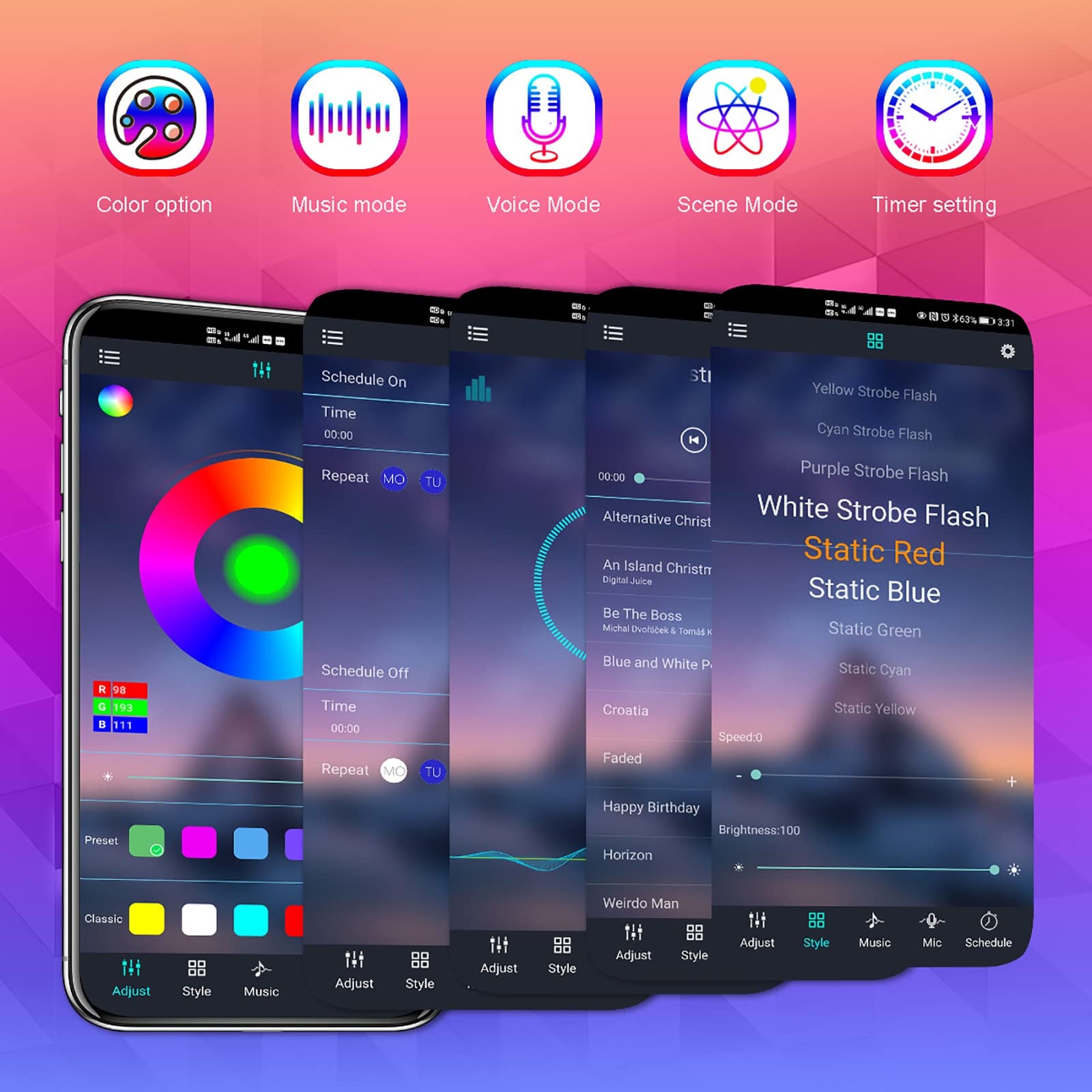 Barre Luminose for Atmosfera Smart Desktop - Illuminazione a LED Ambientale a Colori RGB, modalità Musica App/modalità Controllo vocale/modalità a Tempo/modalità Scena dinamica Multipla