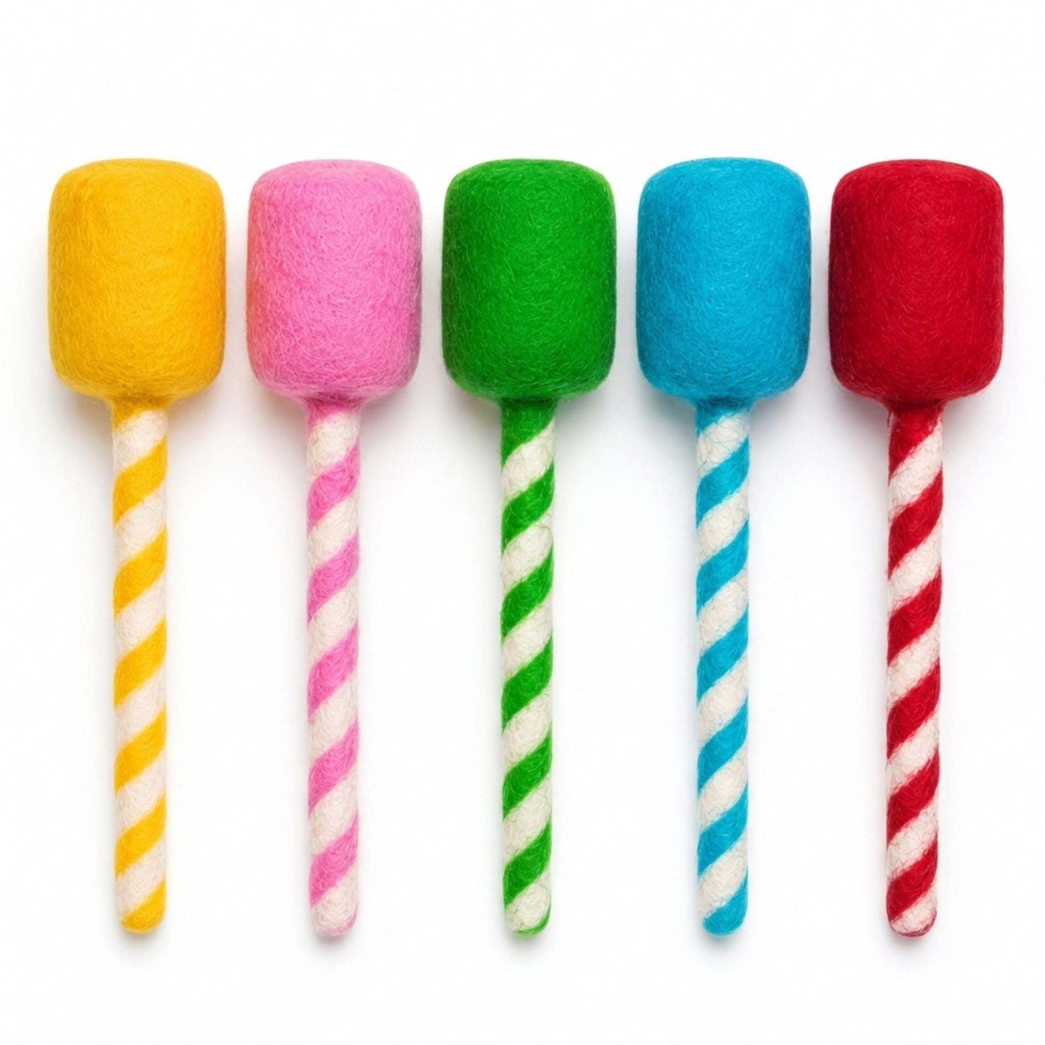 Glaciart One Marshmallow Cat Toys with Catnip, 5 Pack, Wool Felt Chew Toys