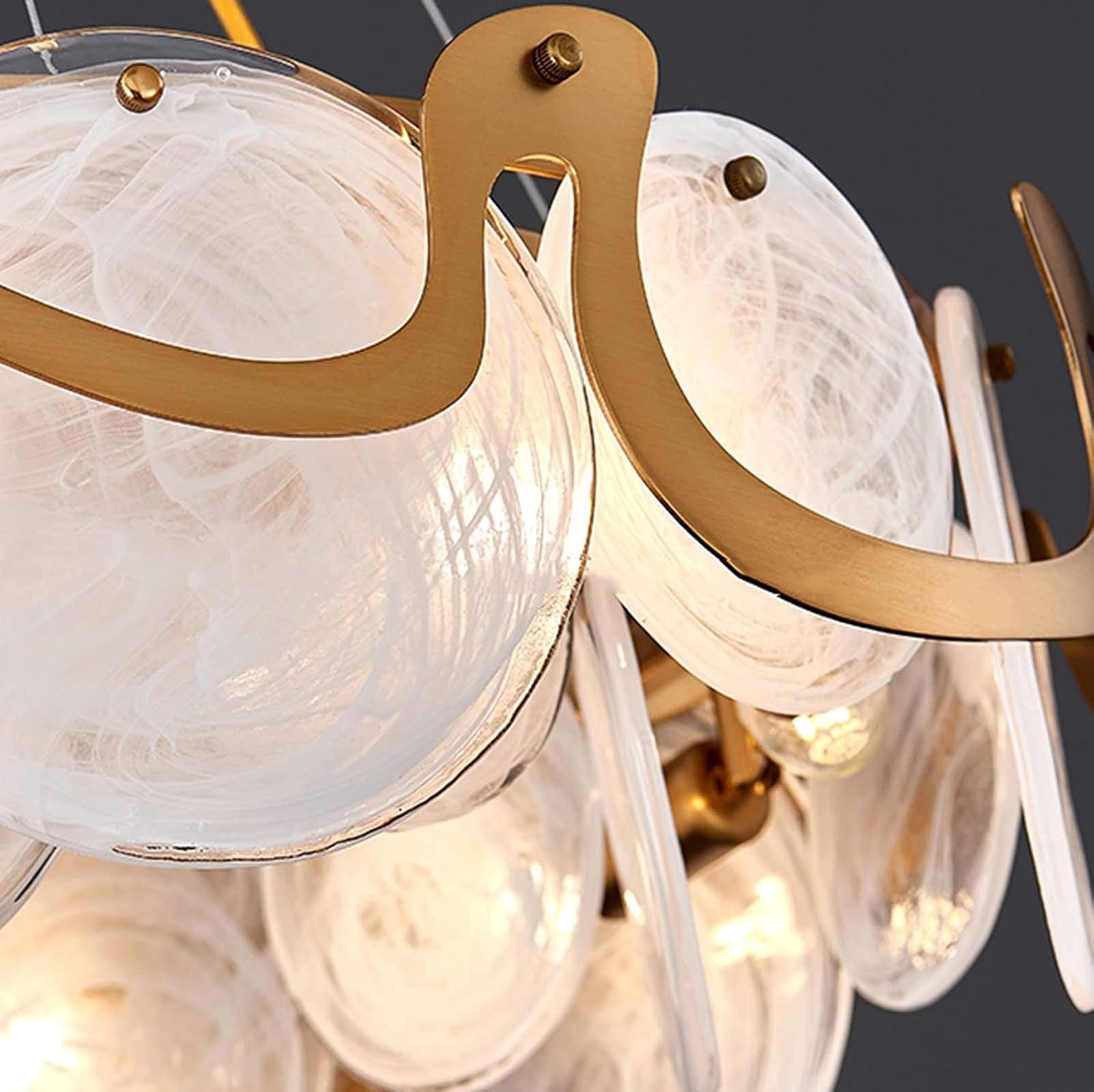 Modern Glass Chandelier Restaurant Creative Atmosphere Room Lighting Light Living Room Minimalist Lights Gold and Colored Cloud Glass 8 Lights (Gold and Colored Cloud Glass 8 Lights) image 3