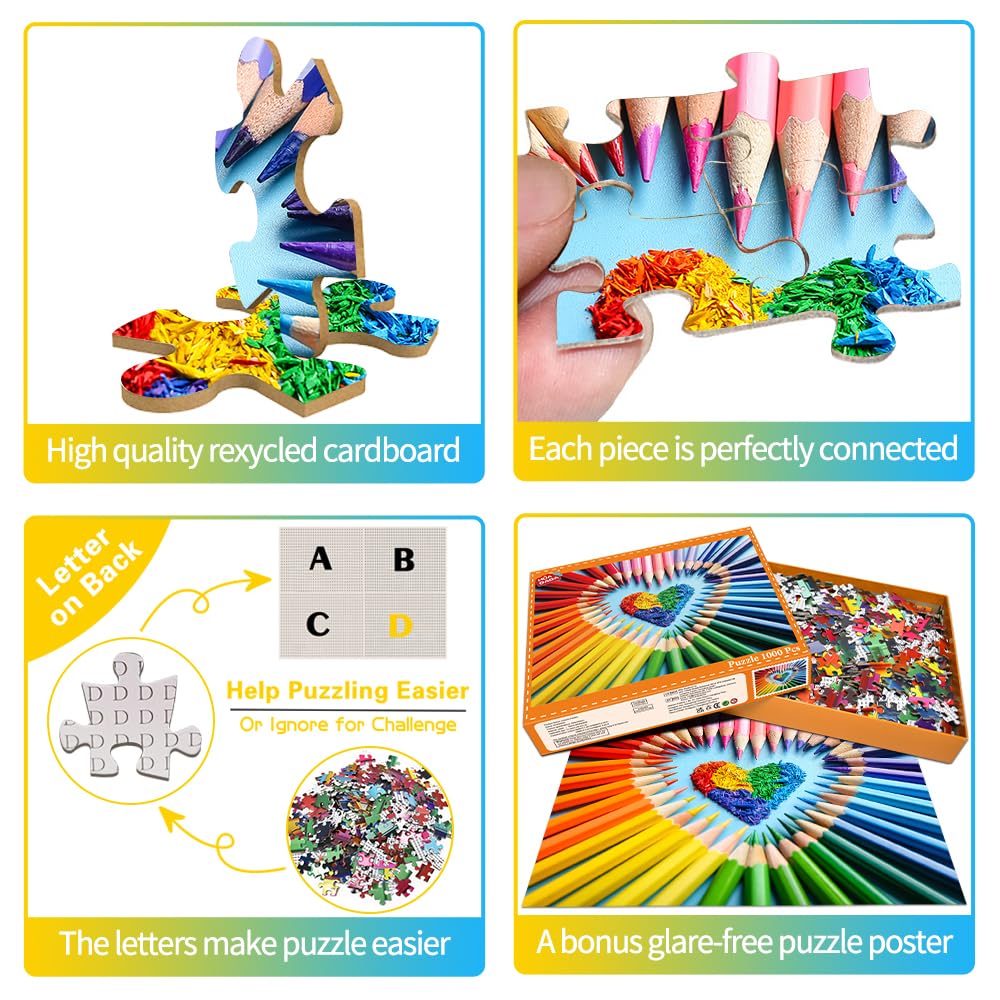 MOJIGE Jigsaw Puzzles for Adults 1000, Puzzles for Adults Challenging Puzzles - Image 3