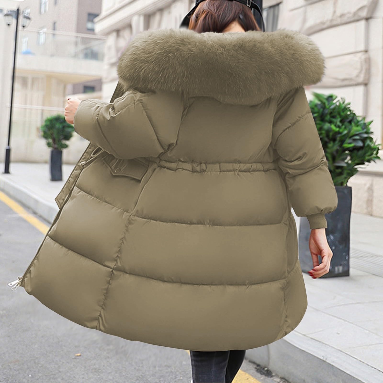 Piumini lunghi per le donne giacche invernali imbottite per taglie forti per le donne giacca trapuntata da donna alla moda nel Regno Unito con cappuccio giacca trapuntata da donna accogliente caldo a