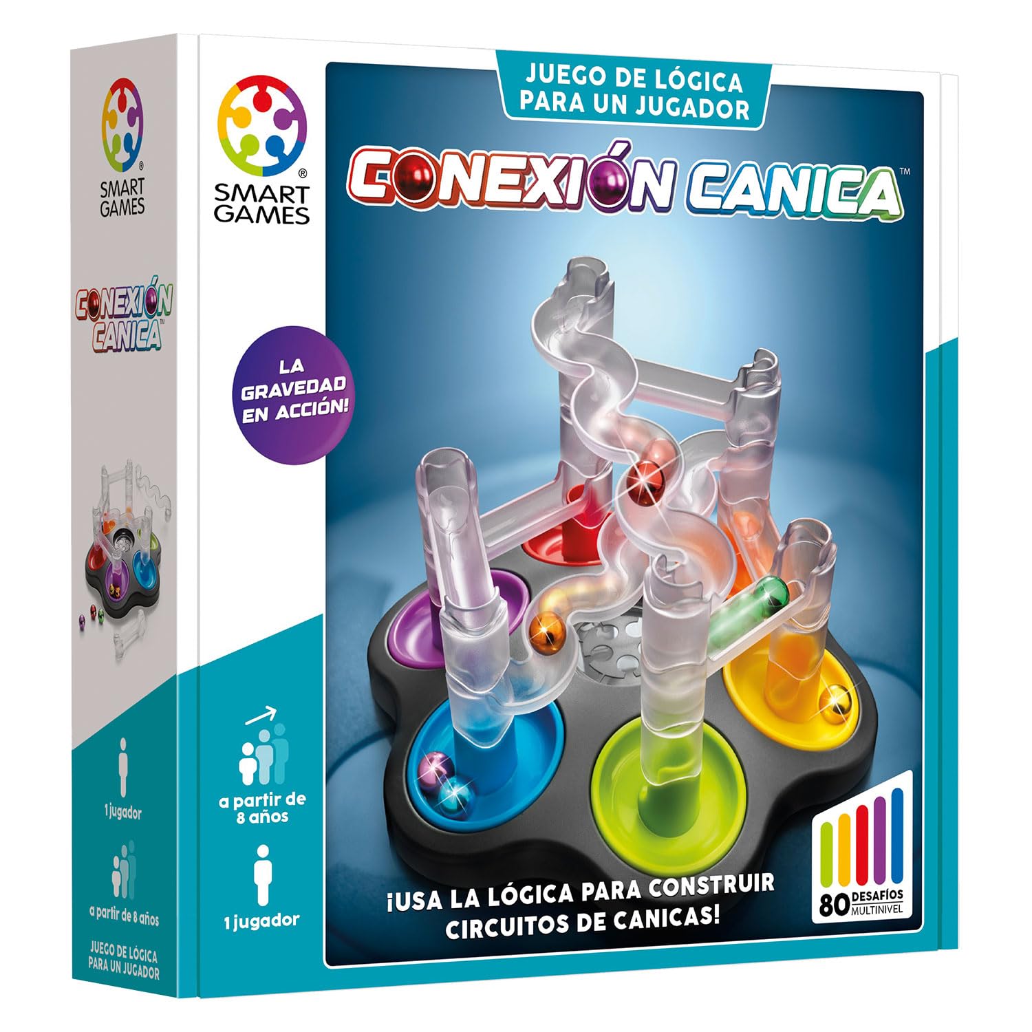 SmartGames - Collegamento Marmi | Bambini Puzzle E Puzzle Adulto con 80 Sfide E 6 Biglie | Giochi Bambini 8 Anni O più | Giochi Educativi Solitari