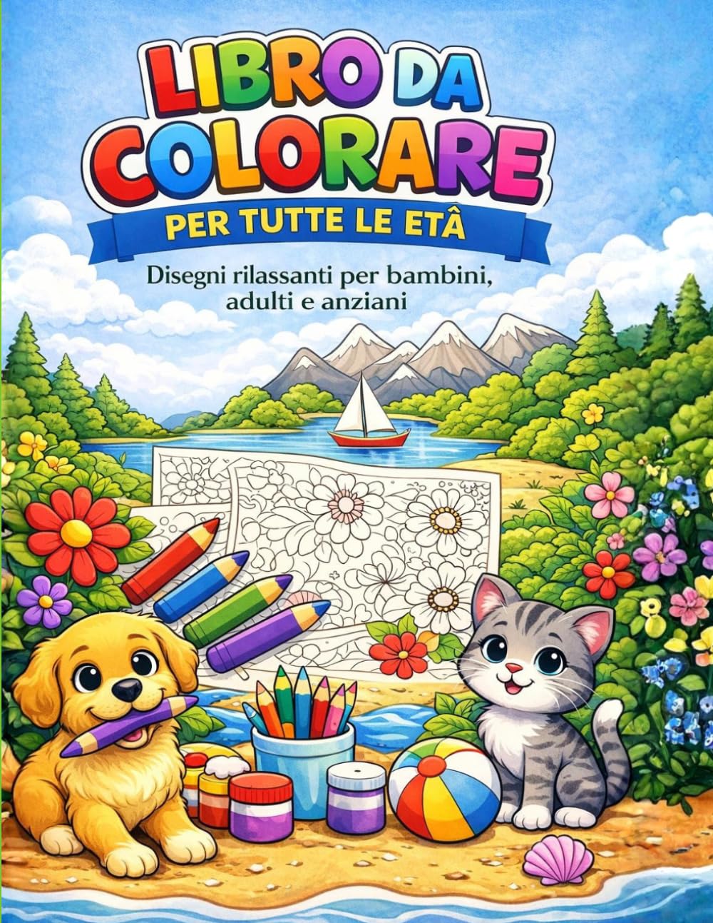 Libro da colorare: Per tutte le età disegni rilassanti per bambini, adulti e anziani