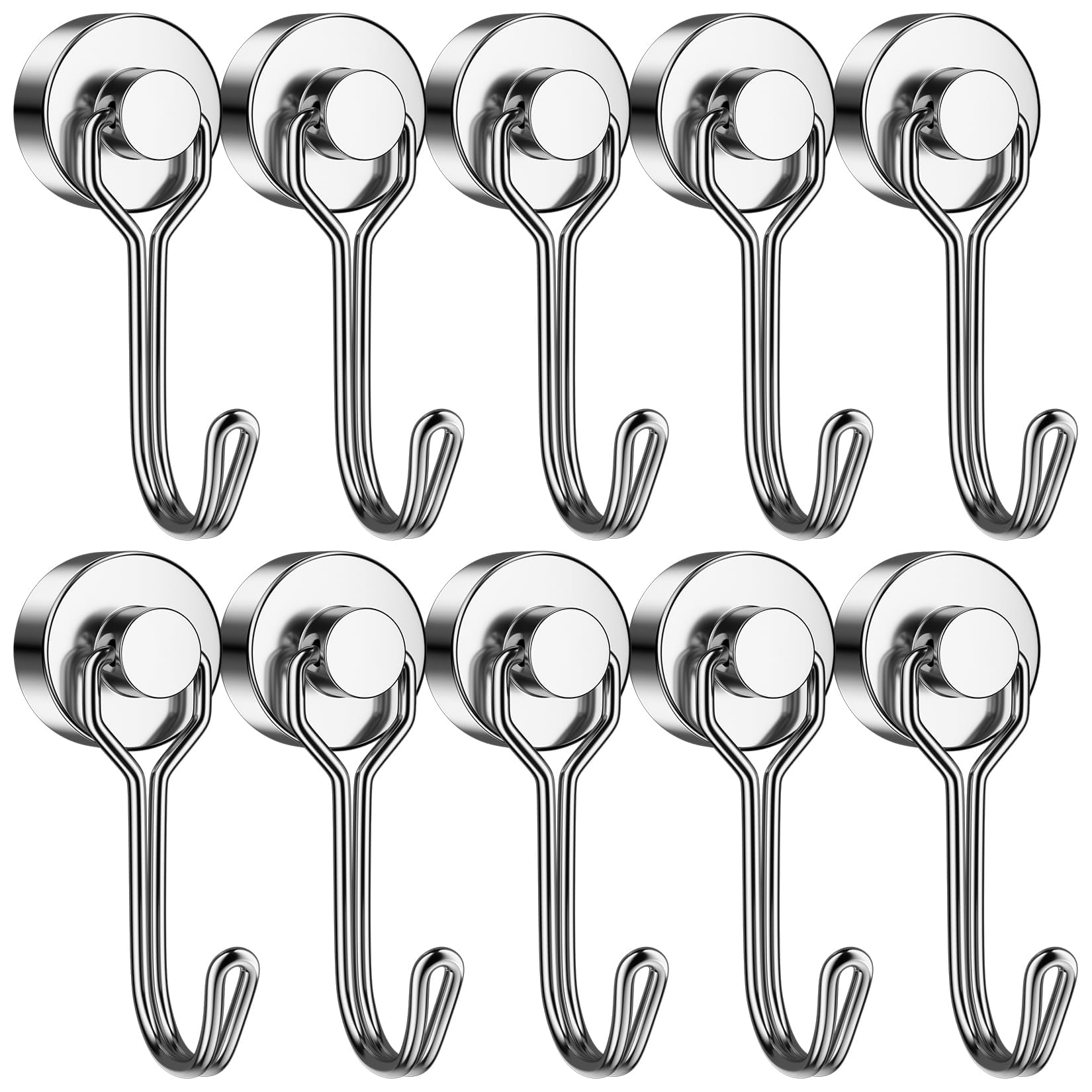 FINDMAG Magnetic Hooks, 16 Pack 30 LB+ Swivel Swing Neodymium Magnet Hooks, Magnetic Hook for Cruise, Strong Magnet with Hook for Hanging, Garage, Kitchen, Camping Van