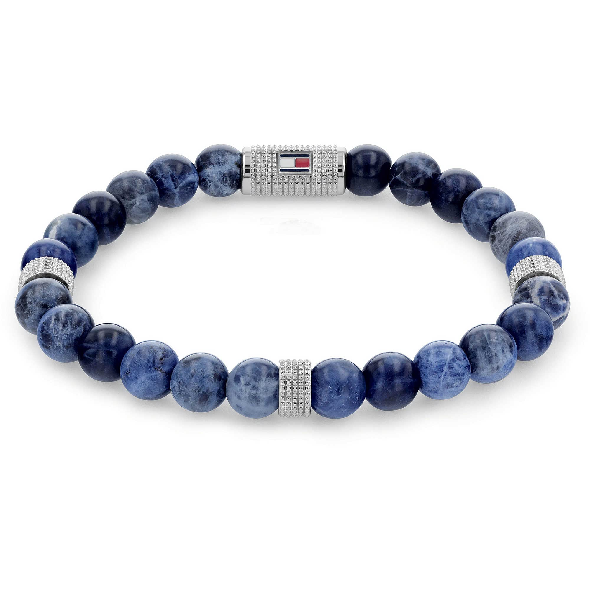 Tommy Hilfiger Jewelry Pulsera para Hombre de cuentas de piedra de sodalita