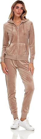 Cheetah Ladies 2 Piece Velour Jogger Set, Hoodie and Sweatpants Ladies Tracksuit