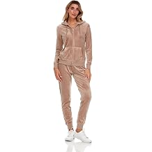Cheetah Ladies 2 Piece Velour Jogger Set, Hoodie and Sweatpants Ladies Tracksuit