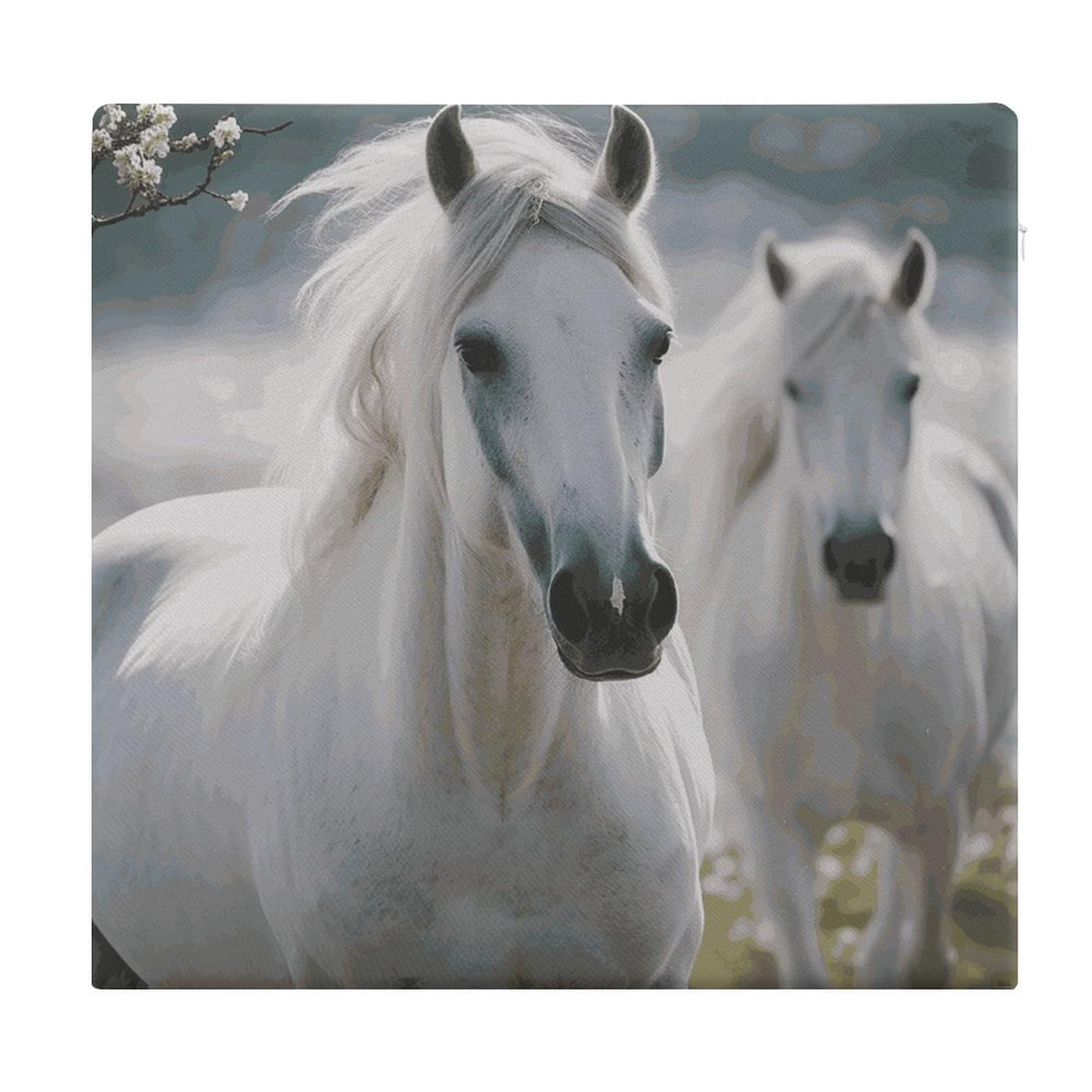 LDGSUPH - Horse Seat Cushions White Office Chair Cushions Square Soft Seat Cushions Cushions Memory Foam Seat Pads