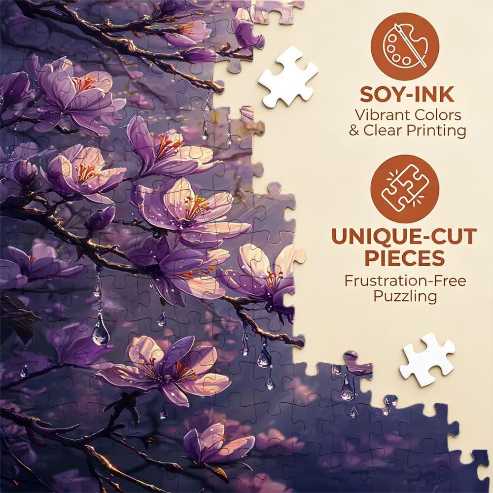 Puzzle fioletowe kwiaty dla dorosłych 5000, 5000 elementów, wymagające puzzle, klasyczne gry edukacyjne, zabawne zajęcia rodzinne, do dekoracji ścian domu, prezent DX0YL0-414