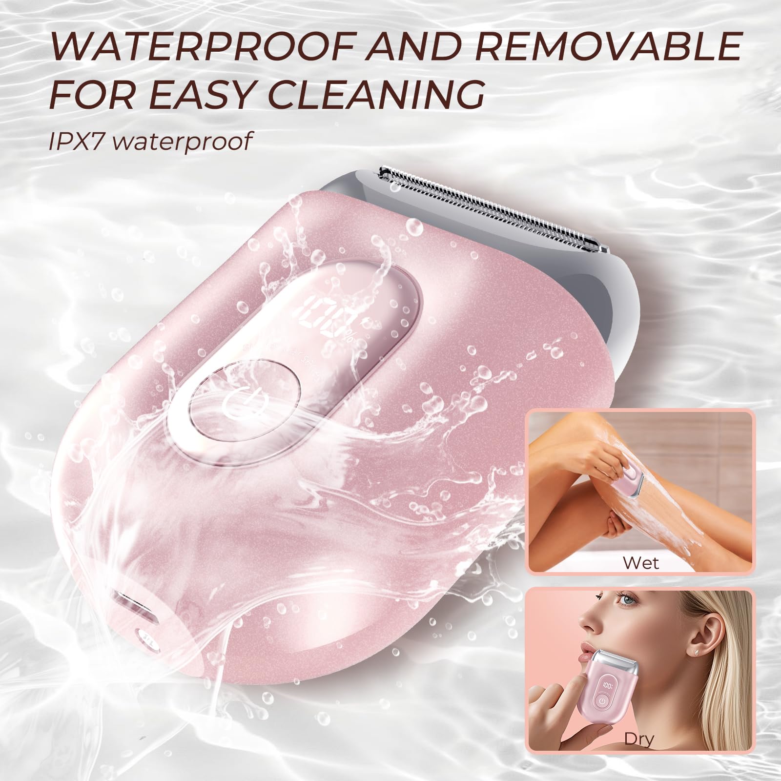 NEW Akunbem Women Electric Shaver in Pink Amazon.com: Electric Shaver for Women for Legs Bikini  main image 4