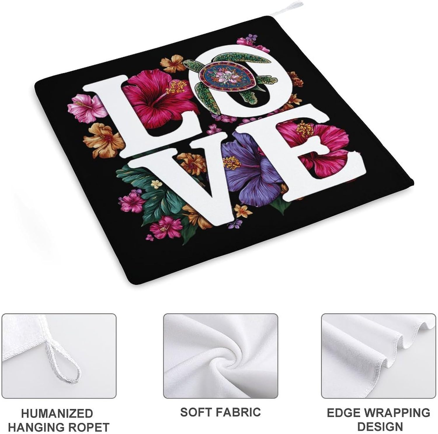 Turtles Love Hand Towels for Bathroom Handkerchief | Absorbent,with Hanging Loop,Kitchen Towels,for Home Hotel,Soft