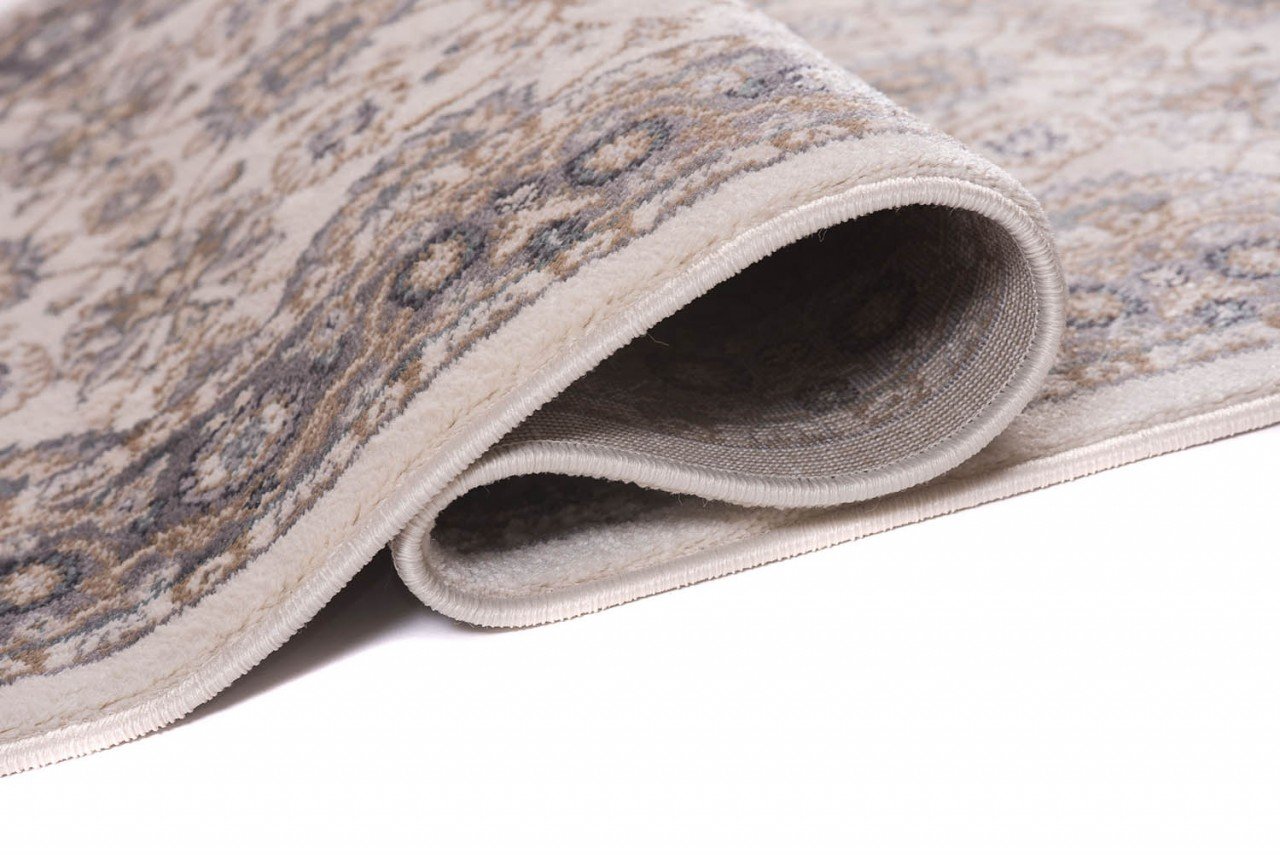 Carpeto Rugs Mazovia Alfombra de Pasillo Larga - Design Oriental Moderno Pelo Corto - Alfombras de Pasillo por Metros - Alfombras para Pasillos Largos - Moqueta por Metros - Blanco Crema - 120x300 cm