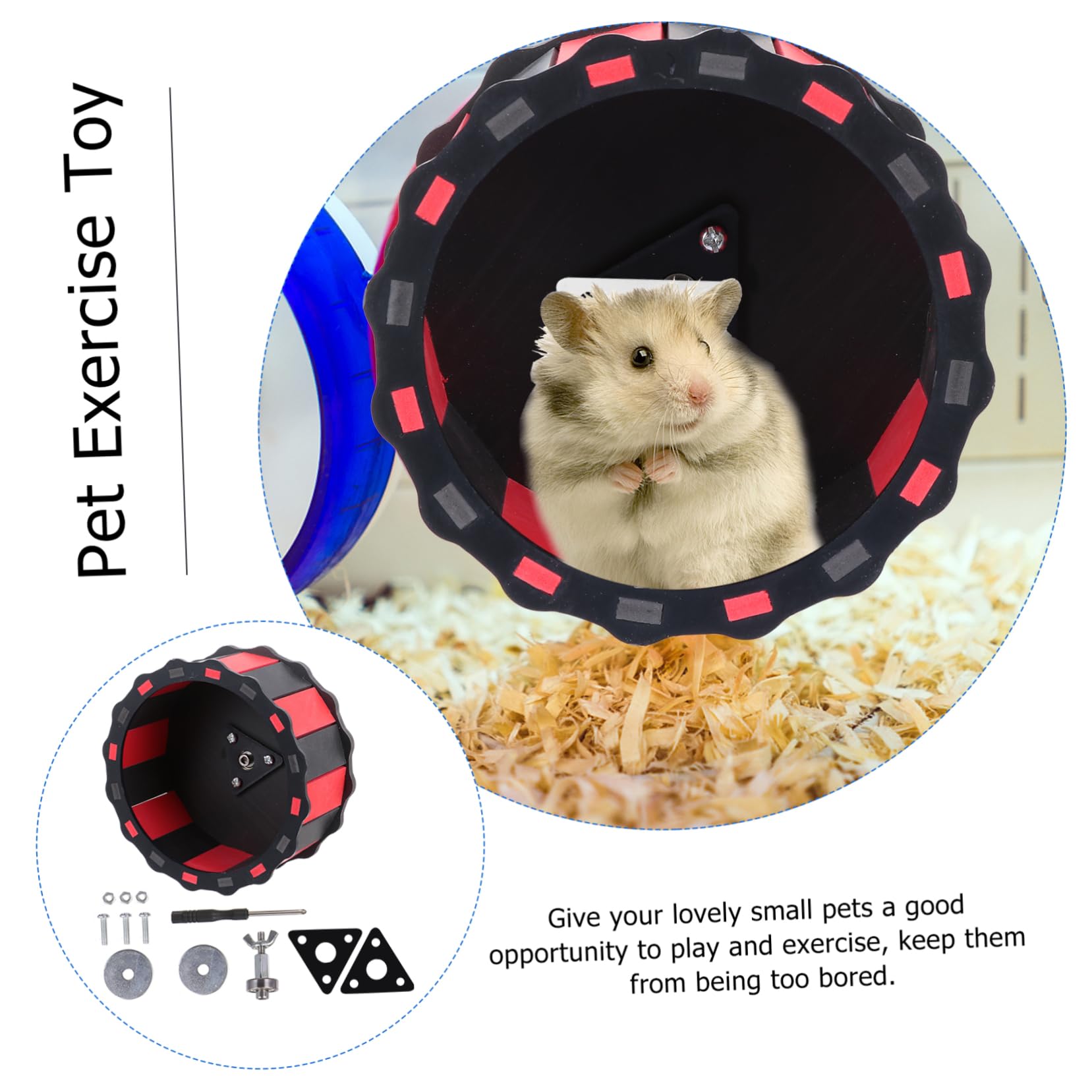 Happyyami Hamster Wheel for Small Pet Exercise Noiseless Running Wheel Toy Safe and Sturdy for Hamster