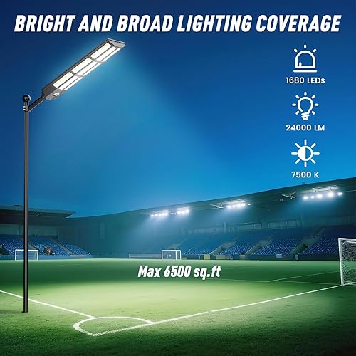 Miniatura 3 de Luces solares grandes de 15000 W para exteriores, impermeables, luces solares de estacionamiento resistentes con control remoto y sensor de