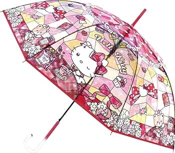 ハローキティ　1 6本骨傘 2本セット ピンク・黒 ハローキティ 1 6本骨傘 2本セット ピンク・黒