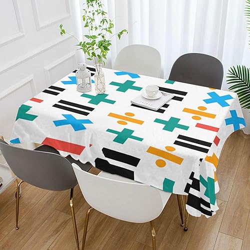 Miniatura 5 de Mantel cuadrado con símbolo de matemáticas, impermeable, resistente a las manchas, a las arrugas, lavable, de poliéster, para picnic, cena,